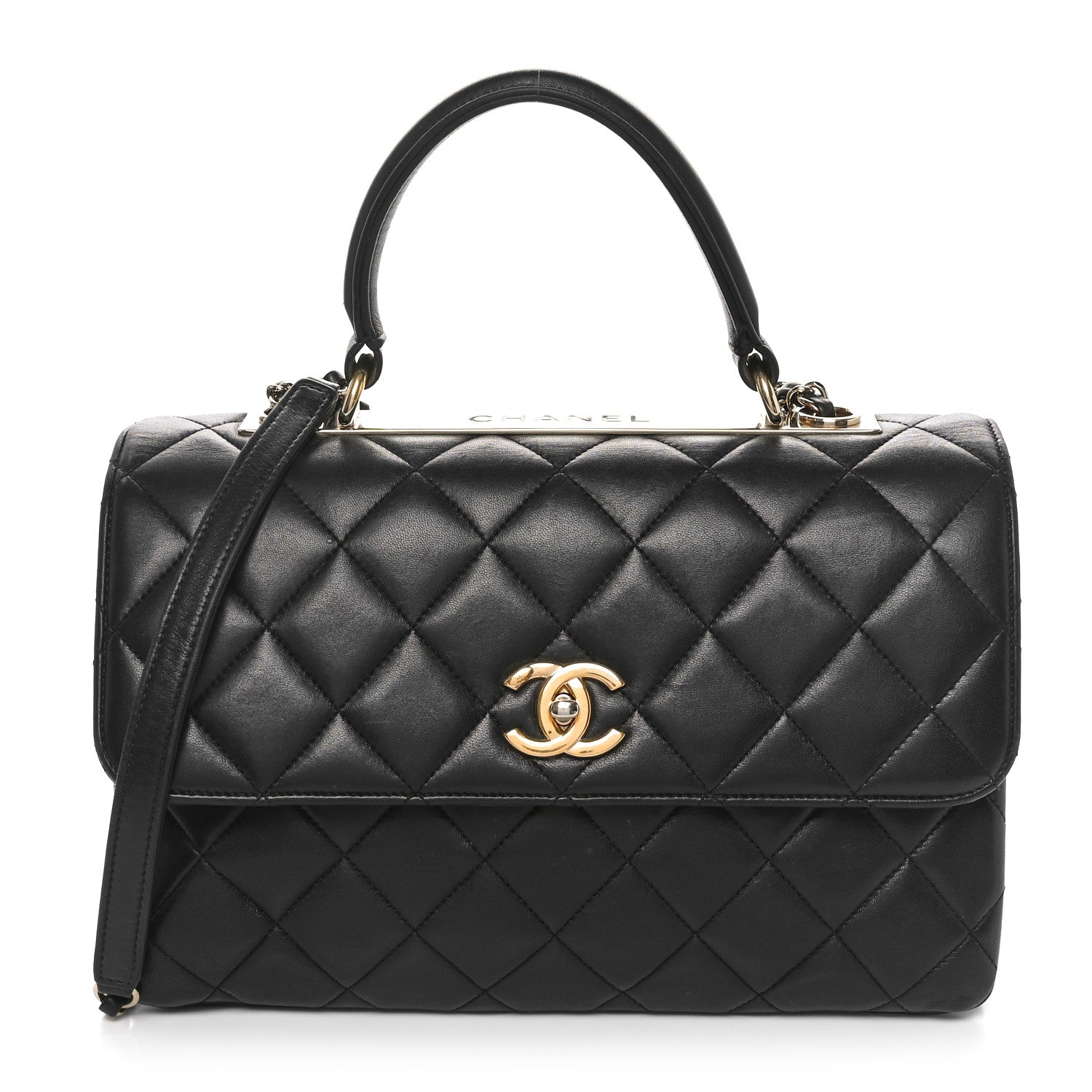 Chanel Lambskin Quilted Medium Trendy CC Flap Dual Handle Bag Black 1 of 13