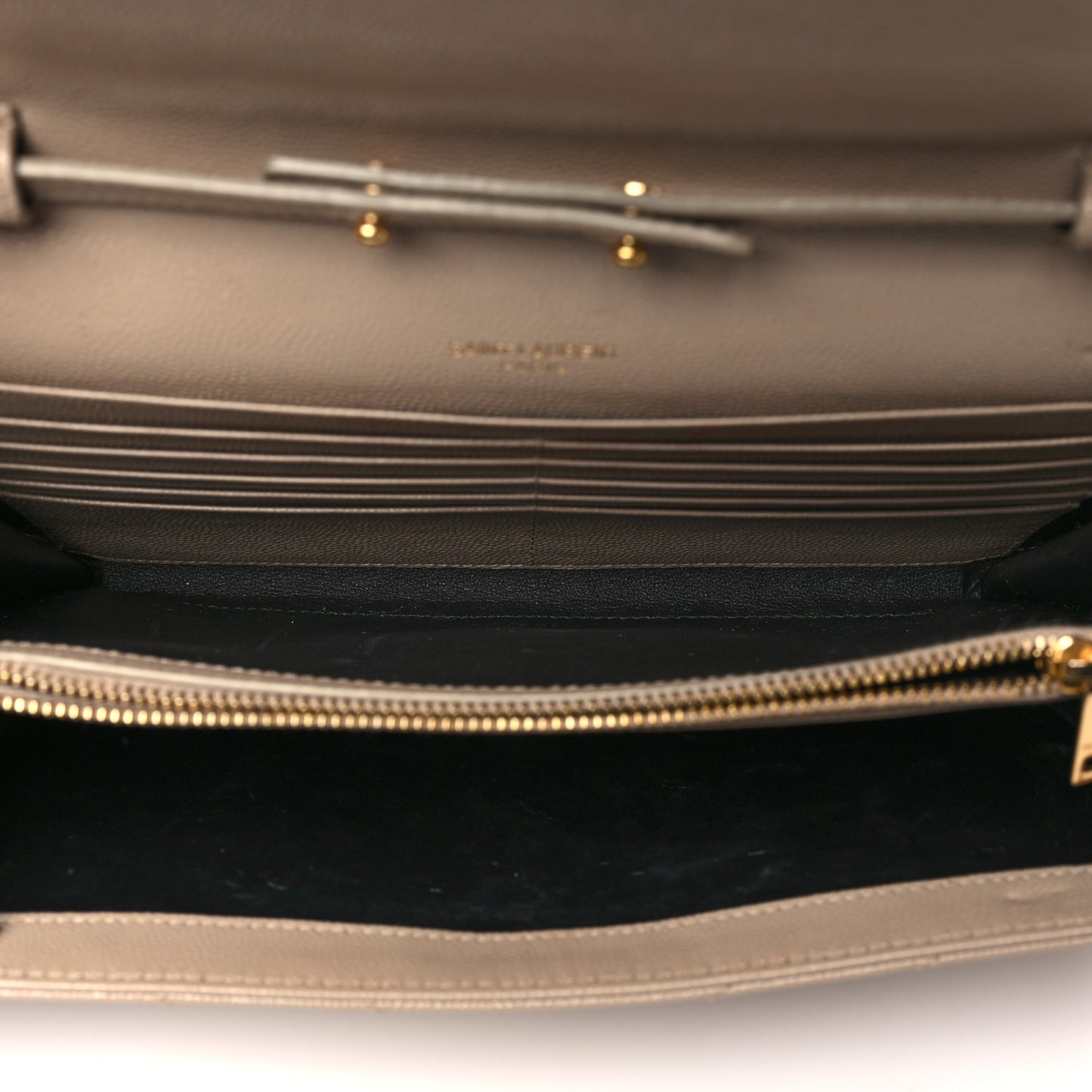 Grain De Poudre Matelasse Chevron Monogram Chain Wallet Nude Powder