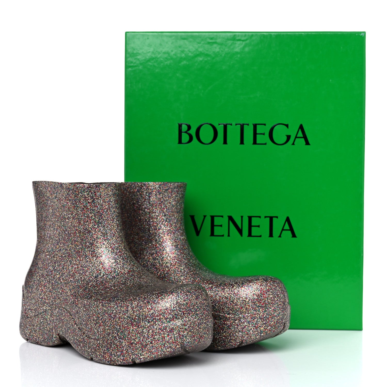 Bottega Veneta Sparkle Rubber Puddle Ankle Boots 39 Multicolor 8 of 8