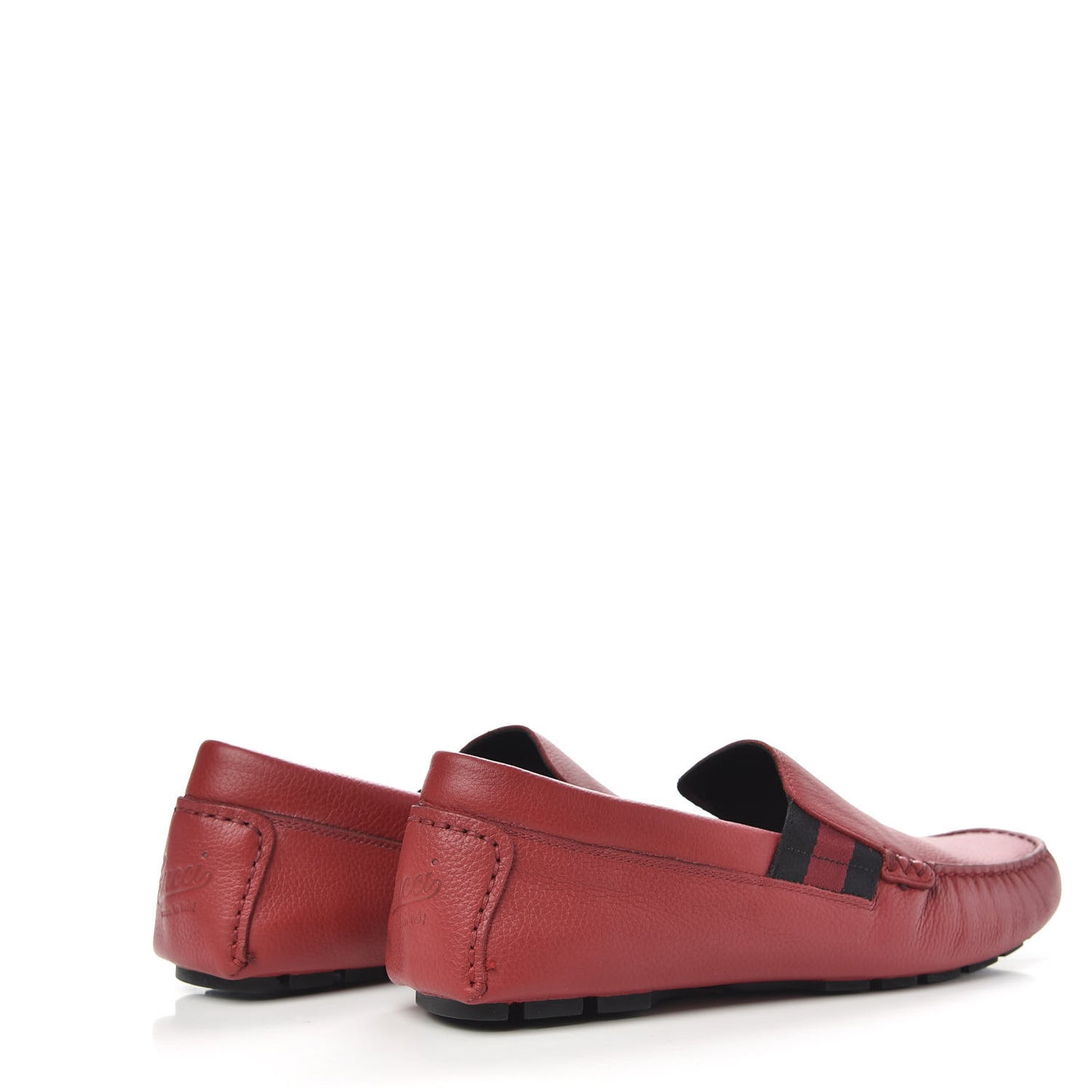 Calfskin Web Mens Driver Loafers 8 Red