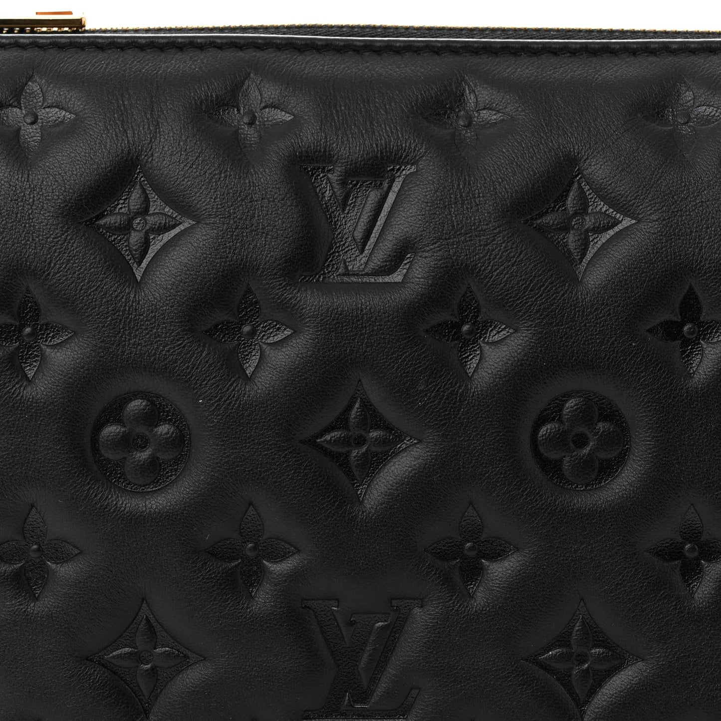 Lambskin Embossed Monogram Coussin BB Black