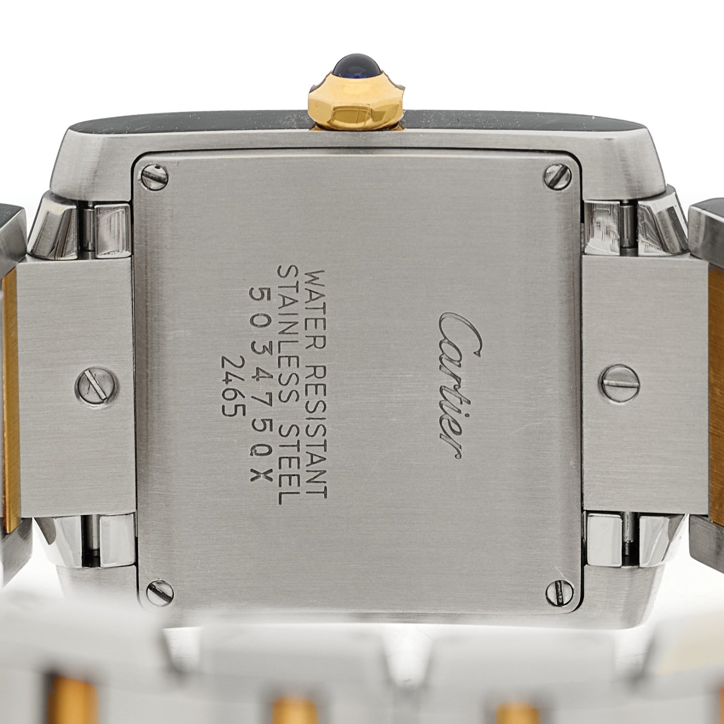 Stainless Steel 18K Yellow Gold 25mm Tank Francaise Quartz Watch
