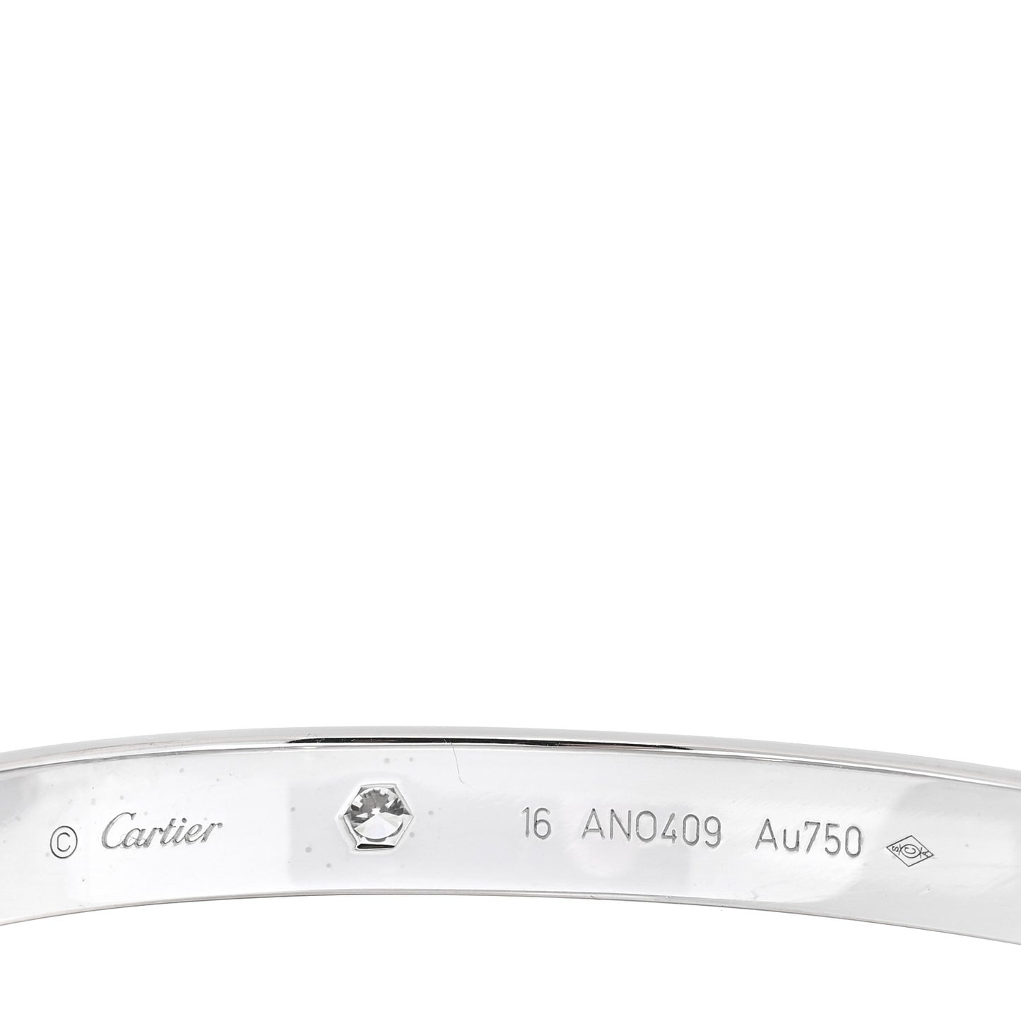 18K White Gold 4 Diamond LOVE Bracelet 16