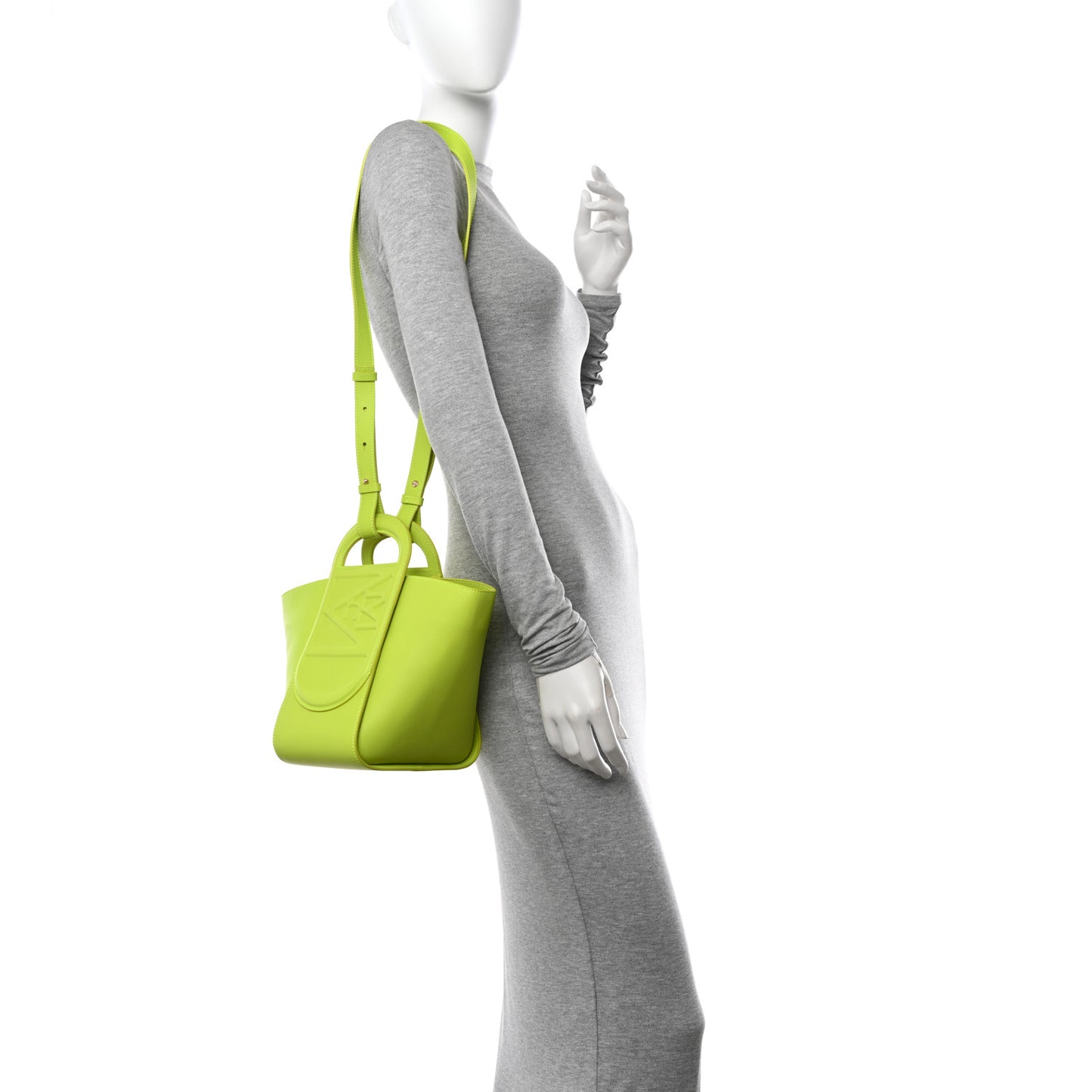 Calfskin Mini Mode Travia Tote Acid Green