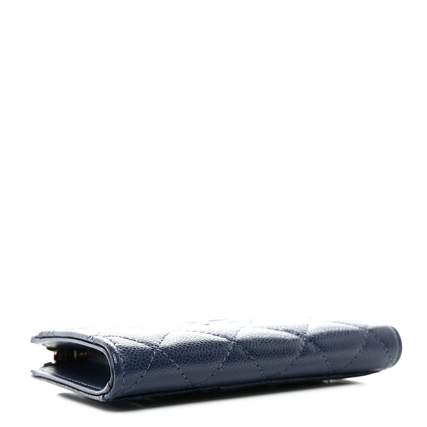 Caviar Quilted CC Zip Around Card Holder Navy