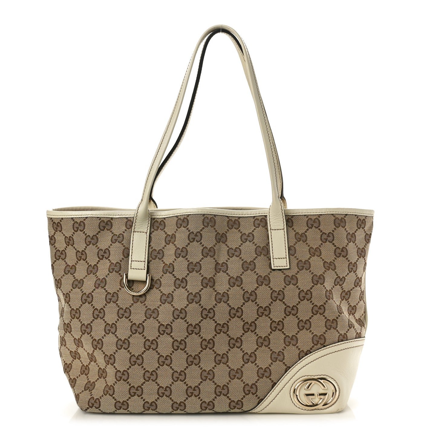 Monogram Medium New Britt Tote Off White