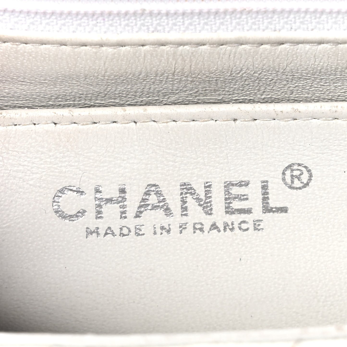 Caviar Quilted Mini Square Flap White