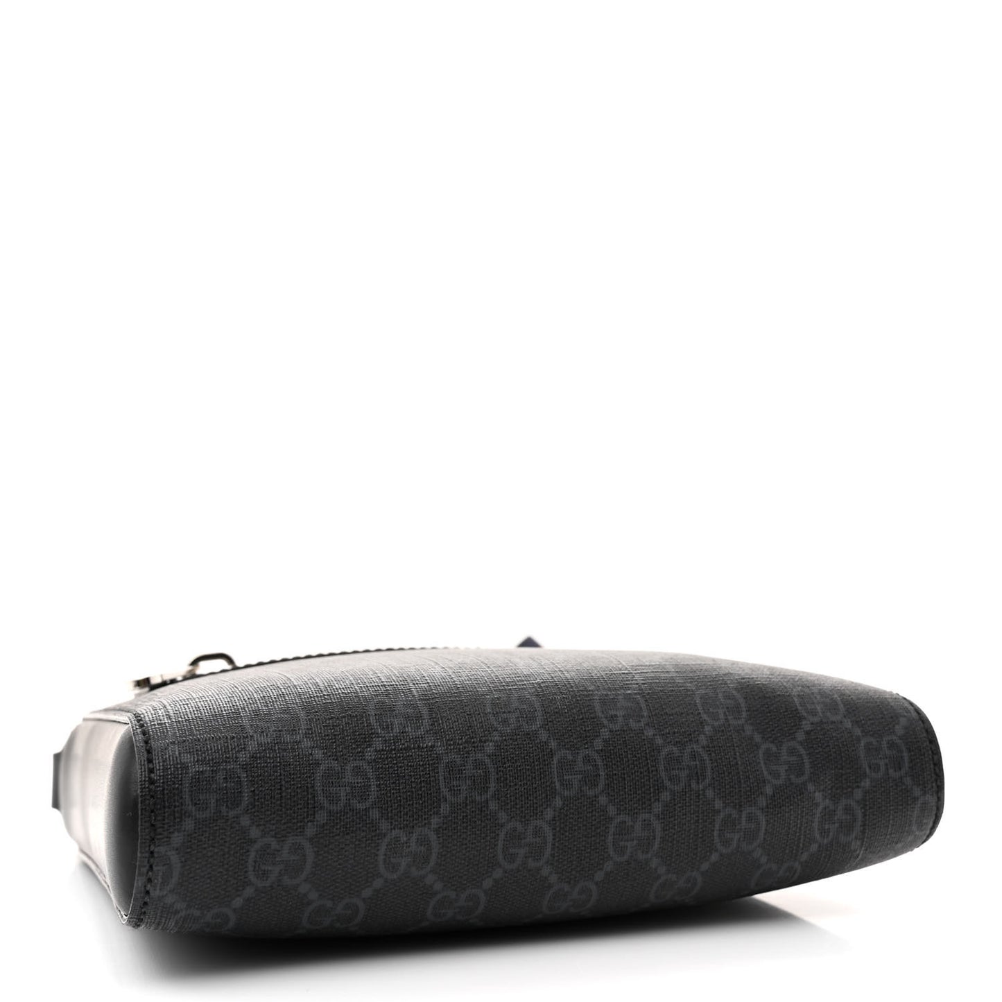 GG Supreme Monogram Web Small Flat Messenger Bag Black Grey