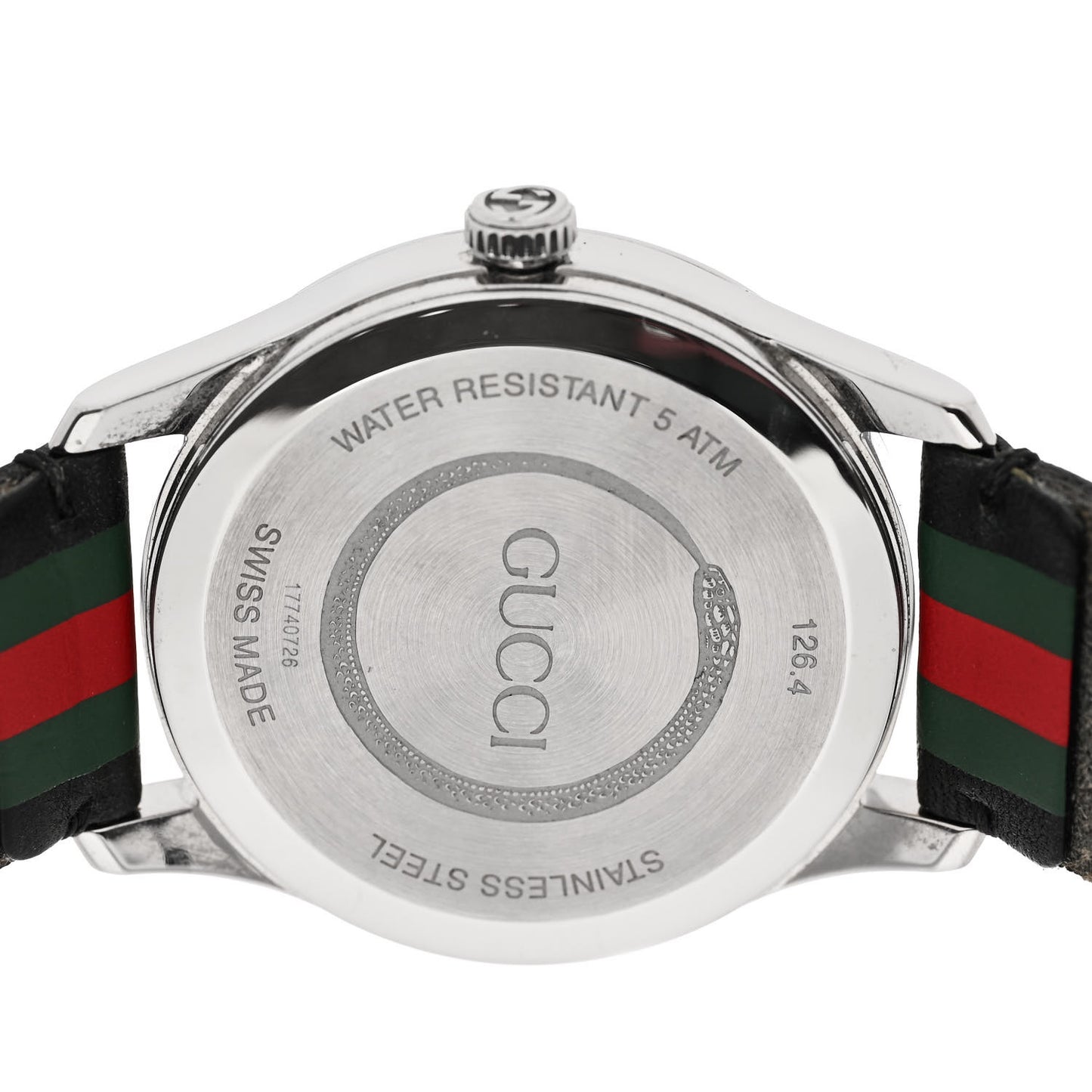 Stainless Steel Calfskin 38mm G-Timeless Stripe Web Quartz Watch Black