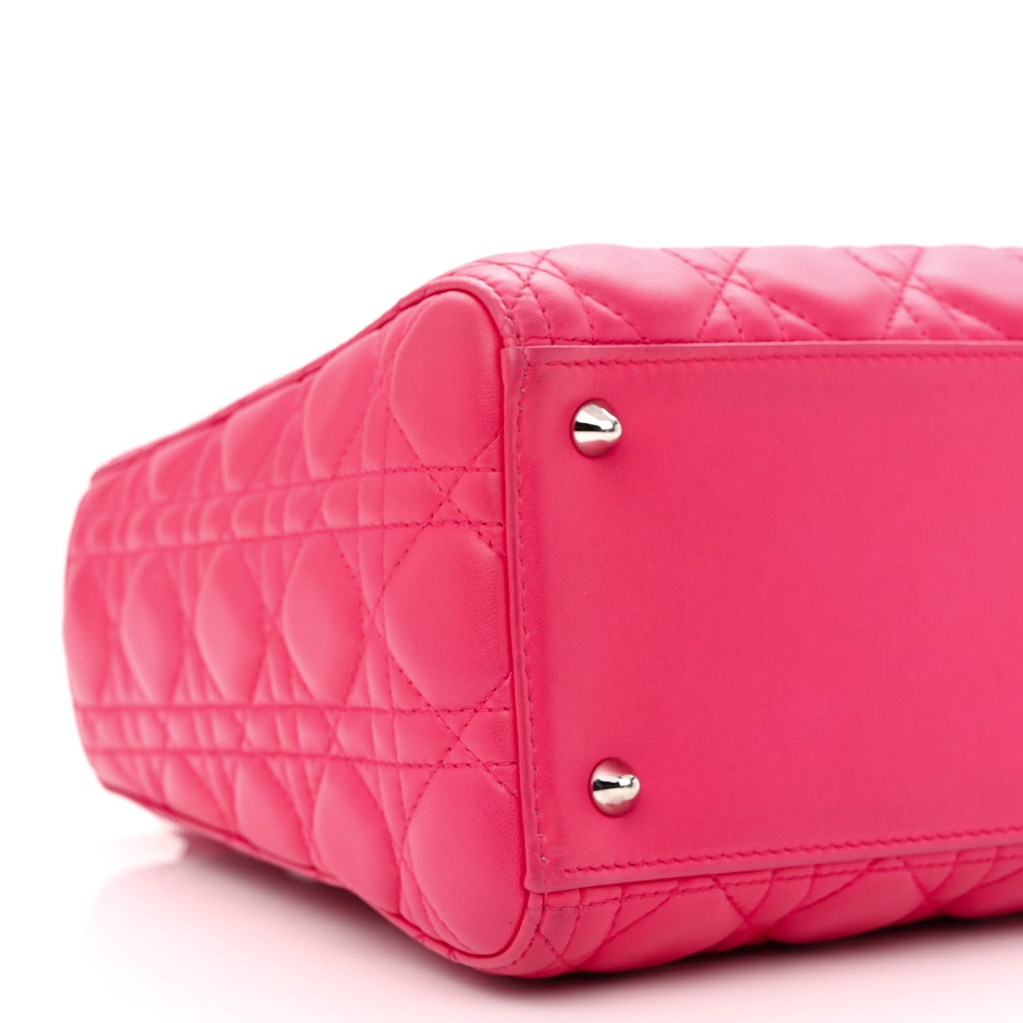 Lambskin Cannage Medium Lady Dior Fuchsia