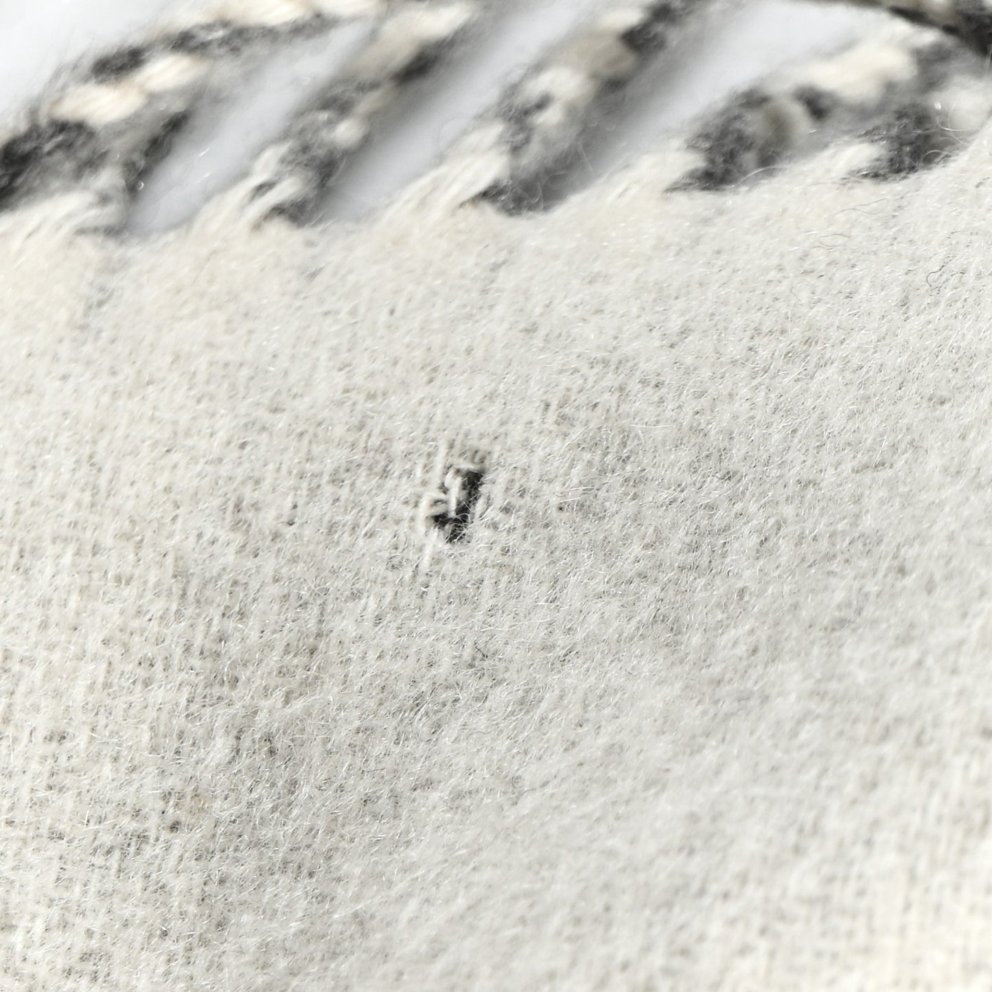 Cashmere Recto Verso Muffler Creme Gris Clair