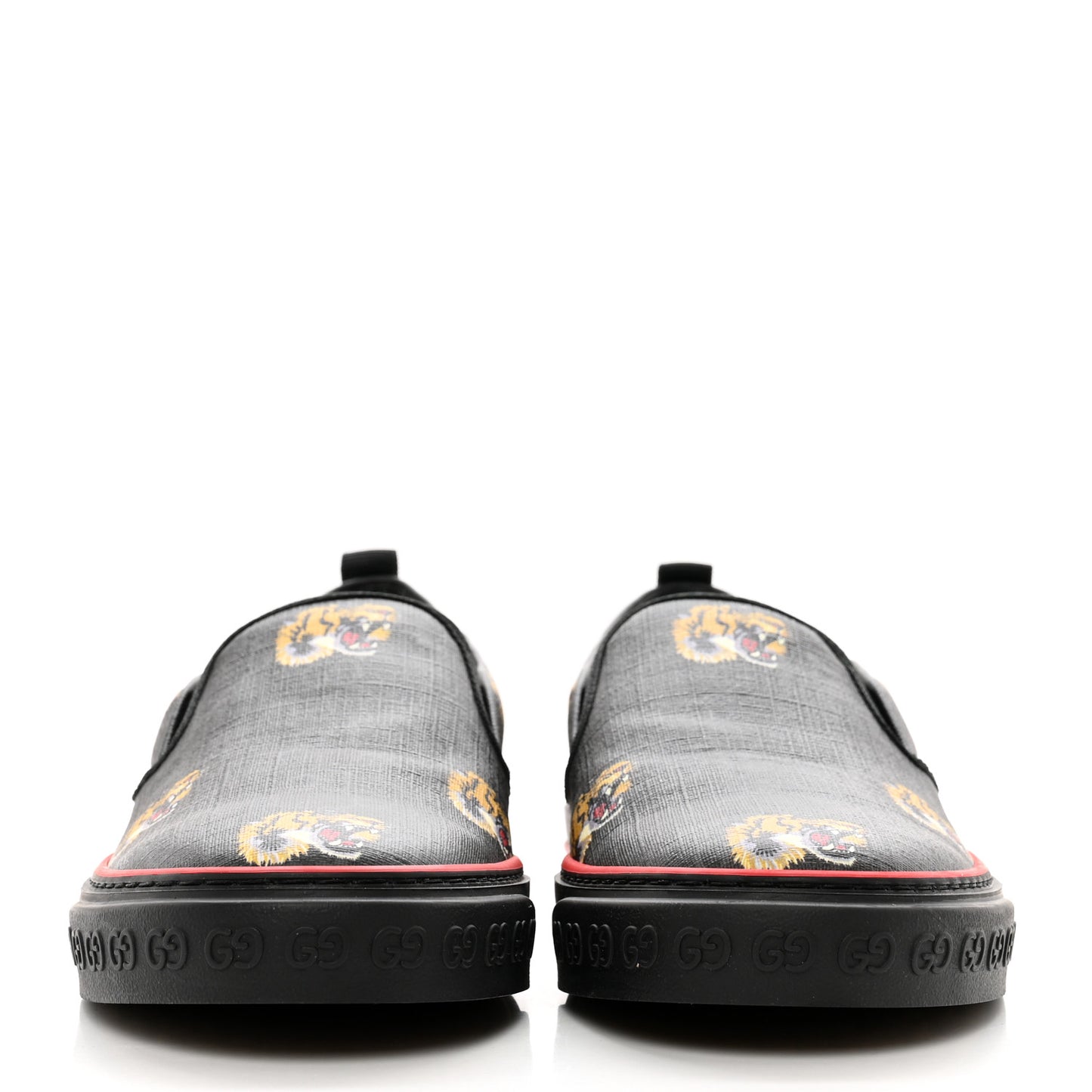 GG Supreme Monogram Tiger Face Mens 1977 Slip-On Sneakers 8 Black Multicolor