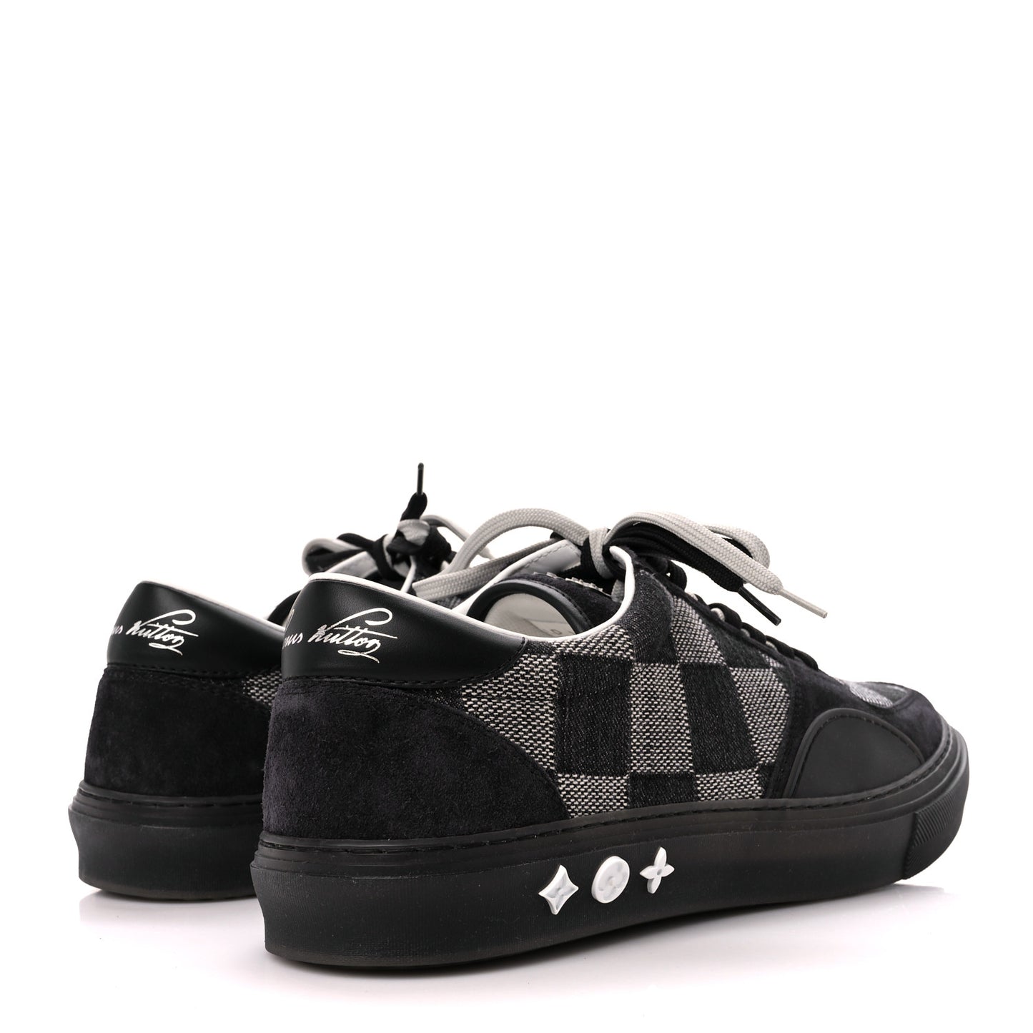 Damier Distorted Mens LV Ollie Sneakers 10.5 Black