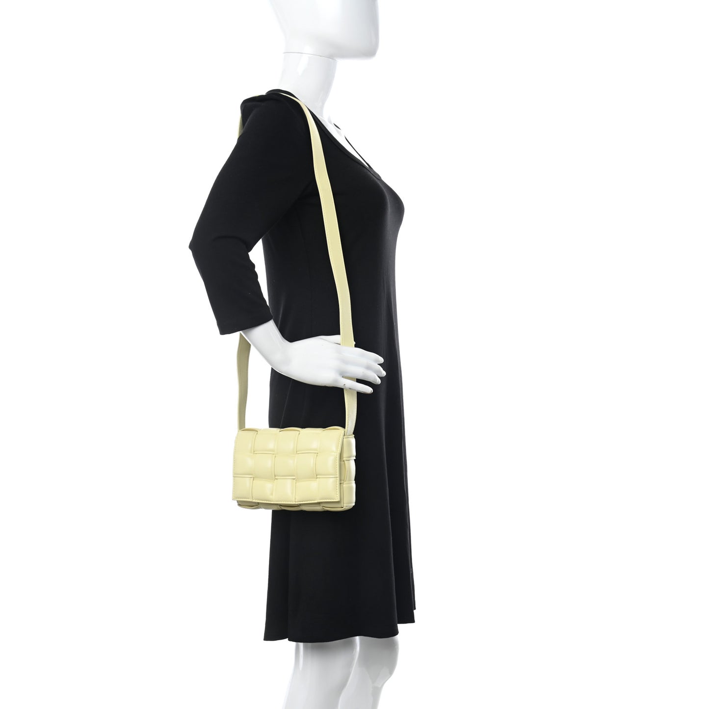 Nappa Maxi Intreccio Small Padded Cassette Crossbody Bag Ice Cream