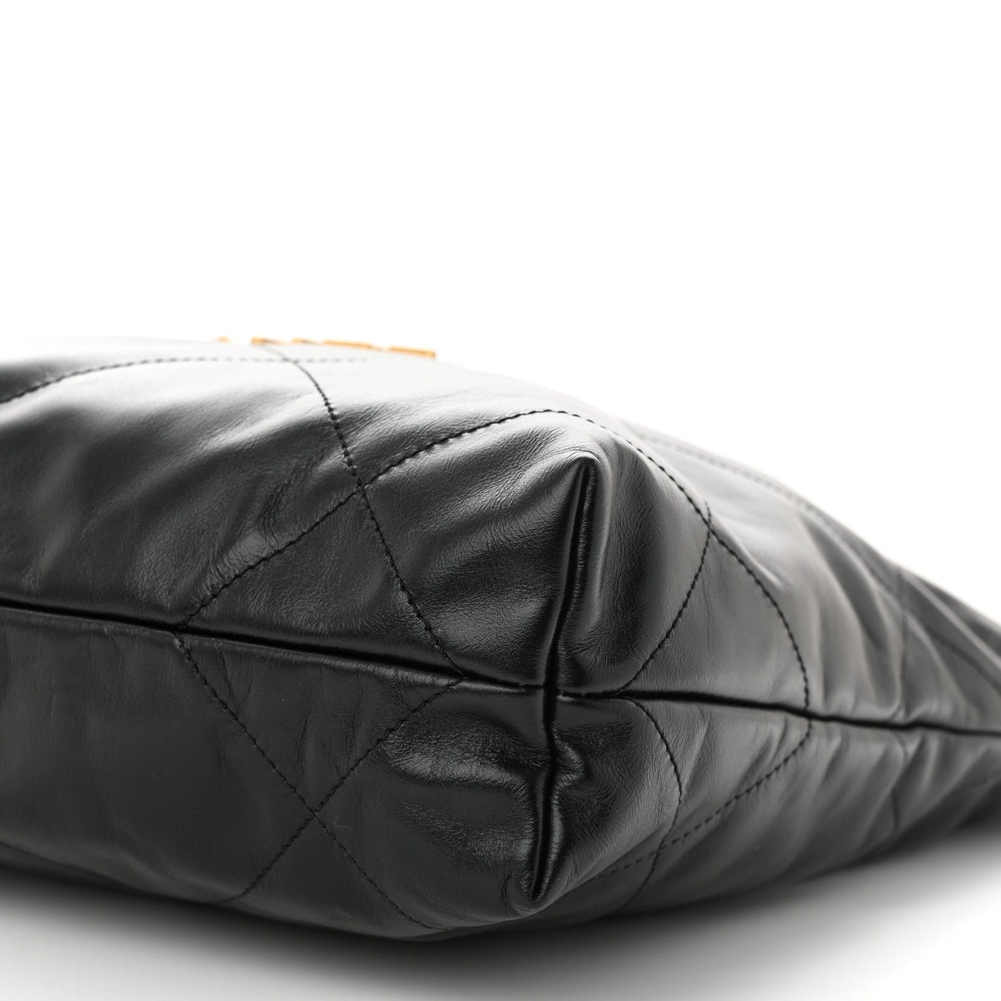 Shiny Calfskin Quilted Small Chanel 22 Black