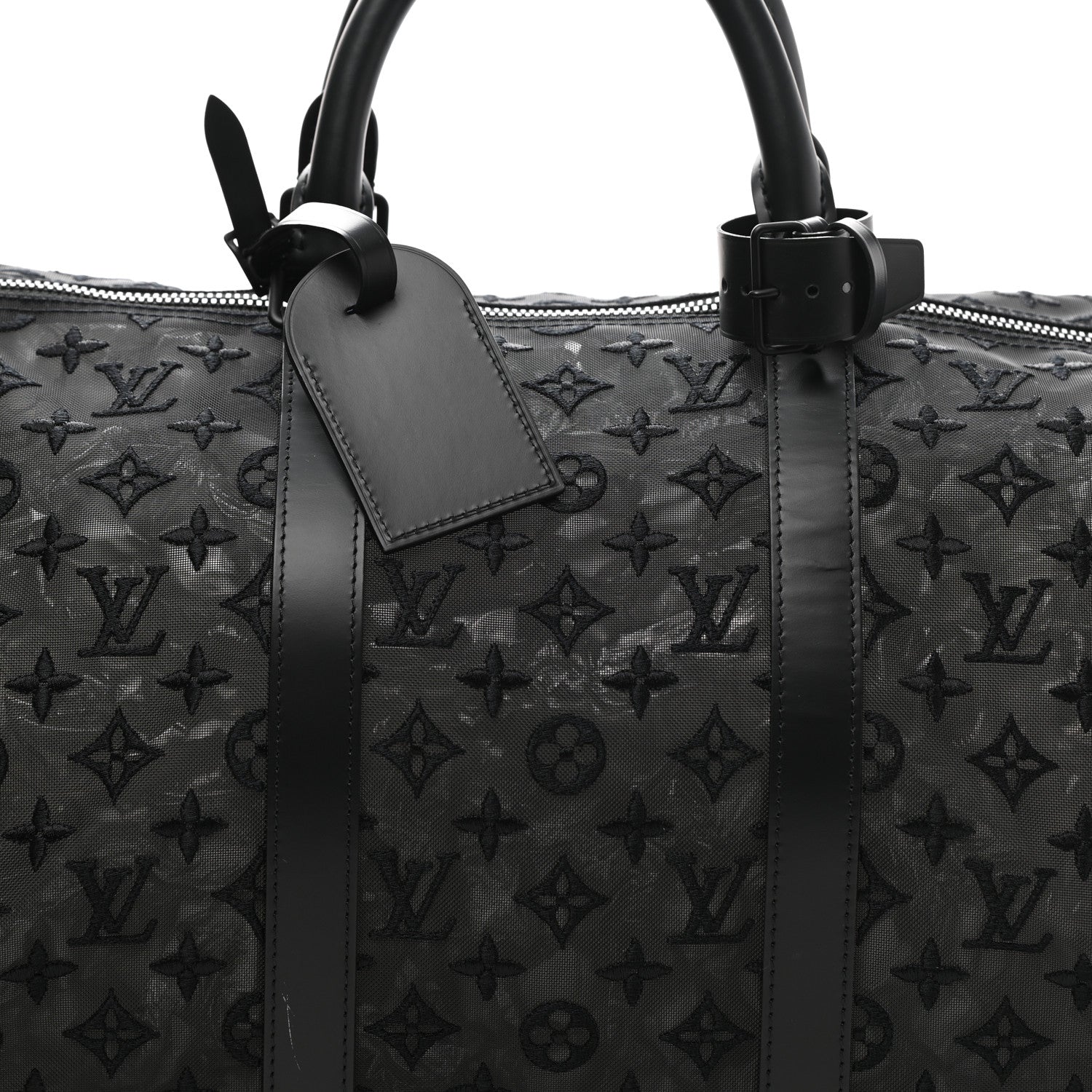 Louis Vuitton Monogram See Through Keepall Bandouliere 50 Black 8 of 14