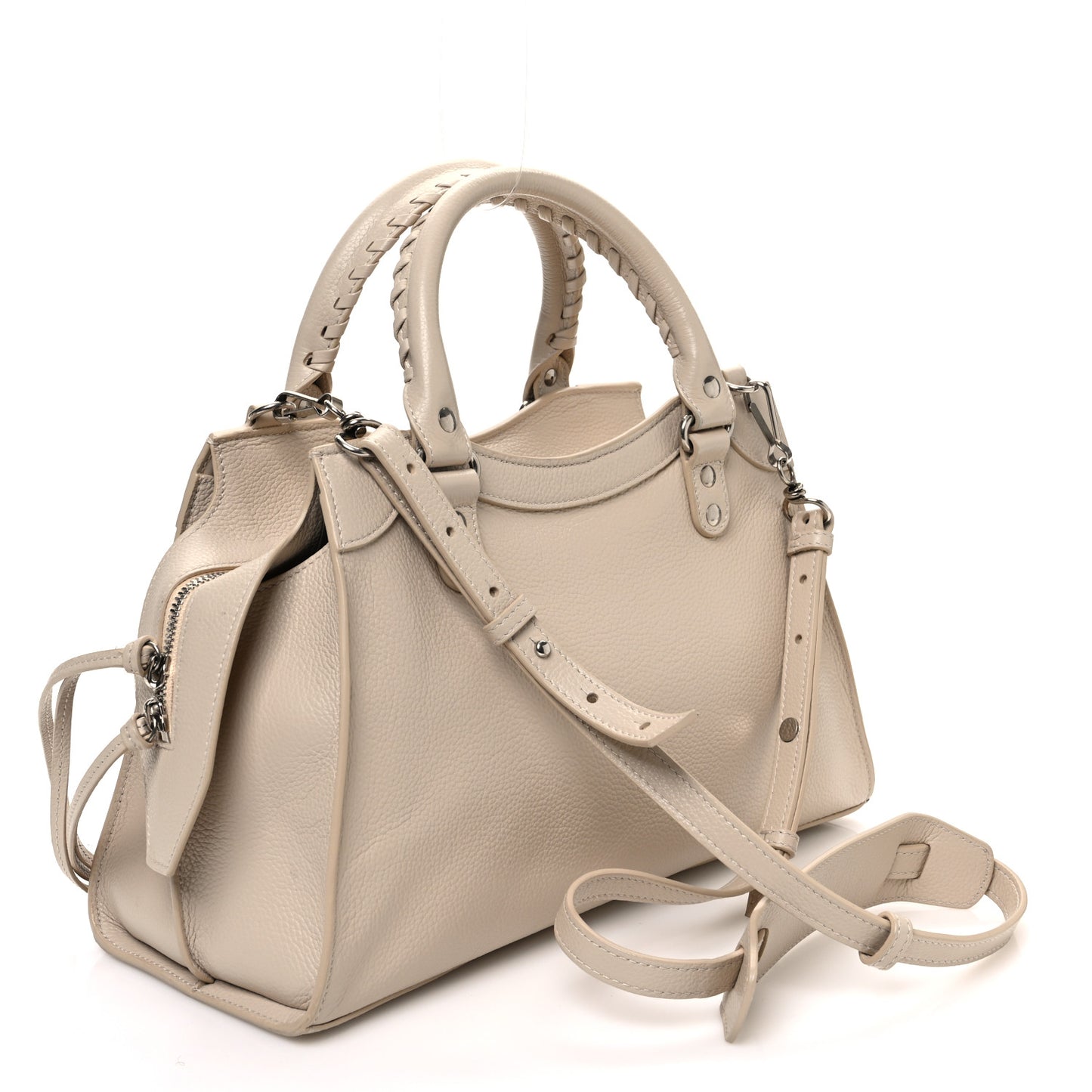 Grained Calfskin Neo Classic Silver Hardware S City Cream