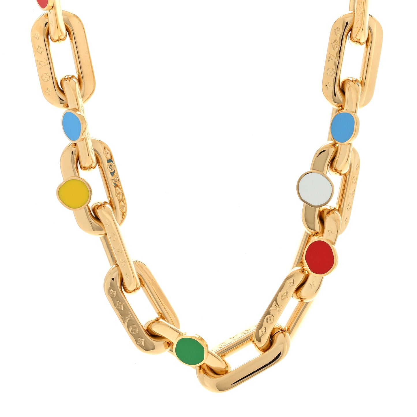 LV X YK Infinity Dots Edge Necklace MM Gold