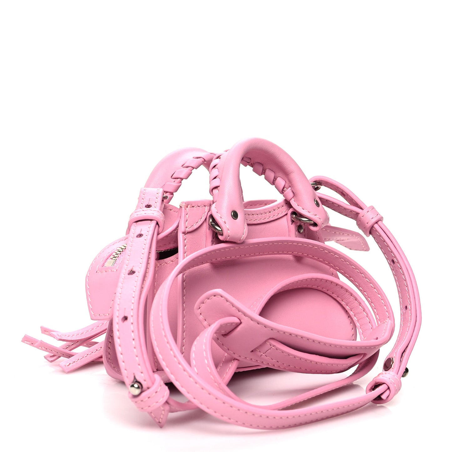 Smooth Calfskin Neo Classic Silver Hardware Super Nano City Crossbody Candy Pink