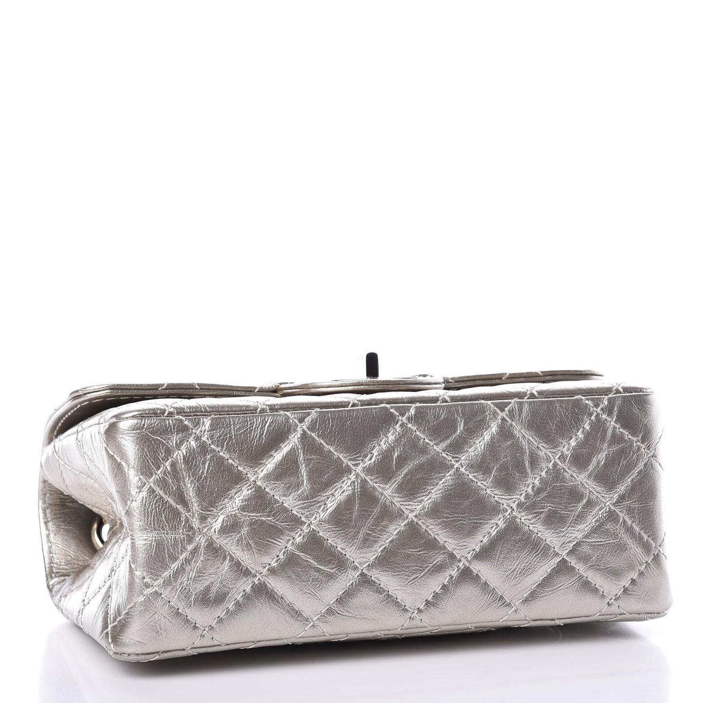 Aged Calfskin Quilted 2.55 Reissue Mini Flap Silver
