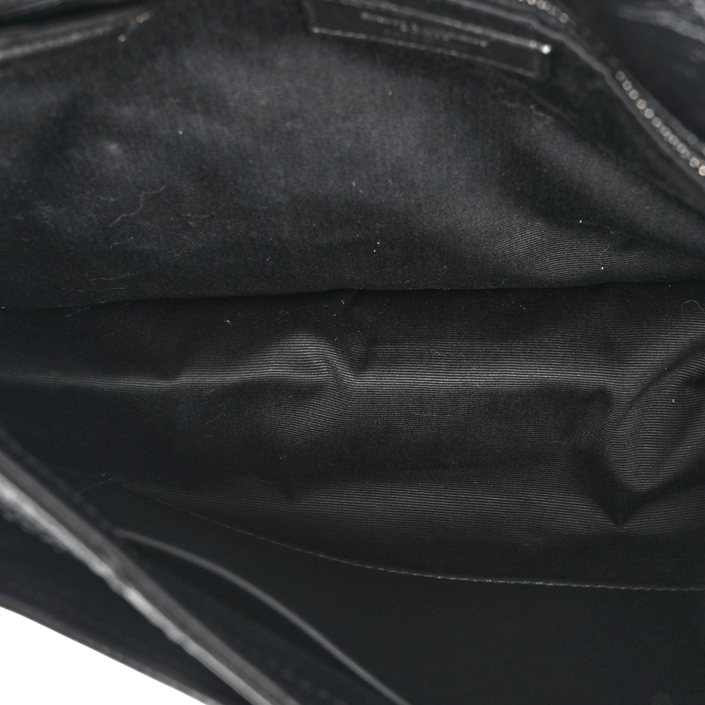 Crinkled Calfskin Matelasse Monogram Medium Niki Chain Satchel Black