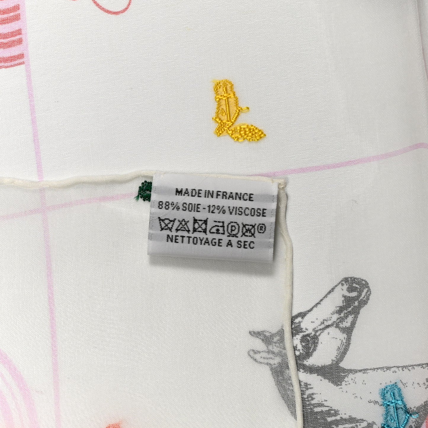 Silk Muslin Garde Robe Pop Scarf 80 White Multicolor
