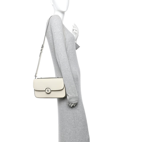 Senna Calfskin Petite GG Top Handle Shoulder Bag Mystic White