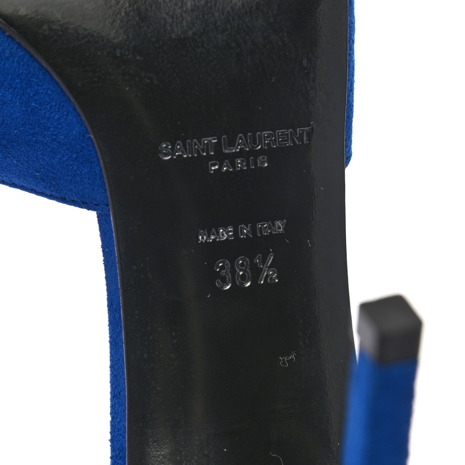 Saint Laurent Kid Scamosciato Classic Paris 80 Skinny Pumps 38.5 Blue 6 of 10