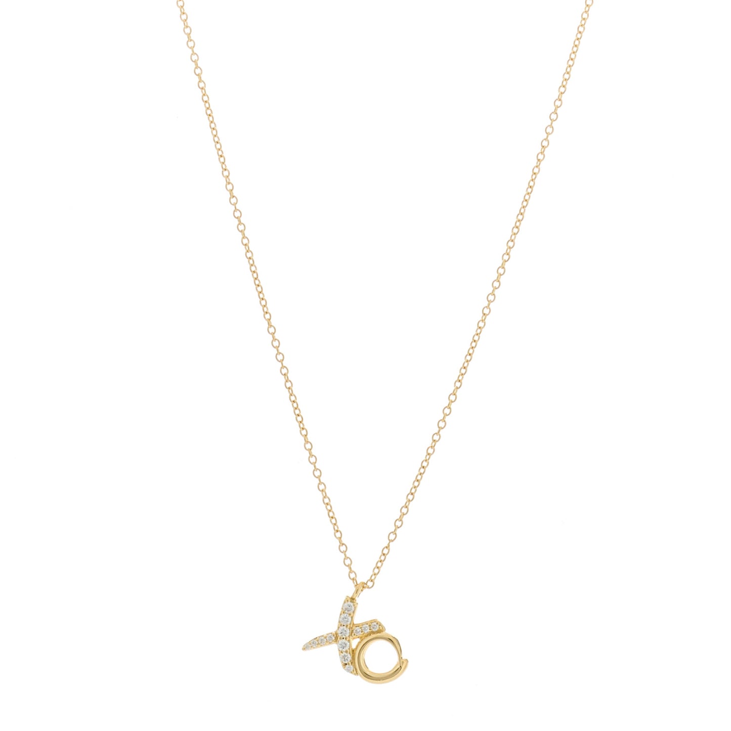 18K Yellow Gold Diamond Paloma Picasso Love & Kisses Pendant Necklace