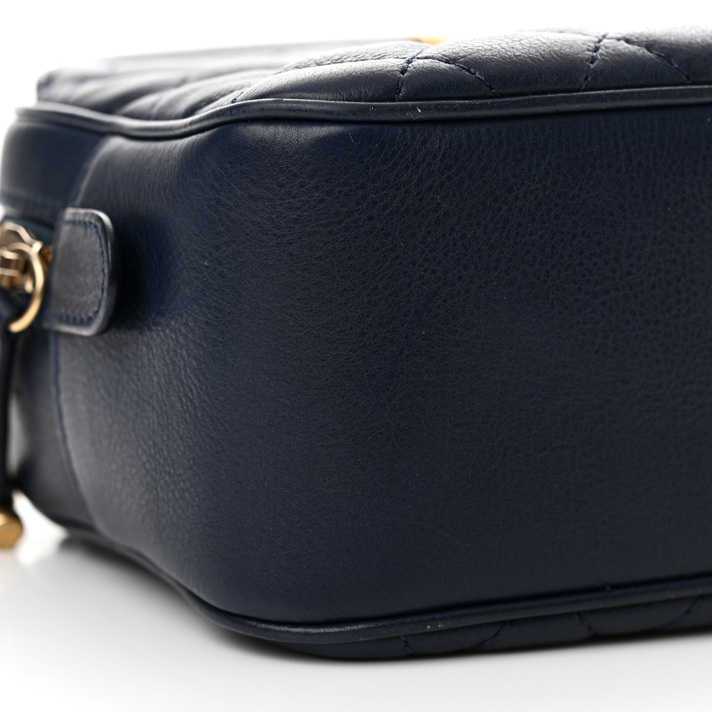 Calfskin Quilted CC Small Vanity Case Navy