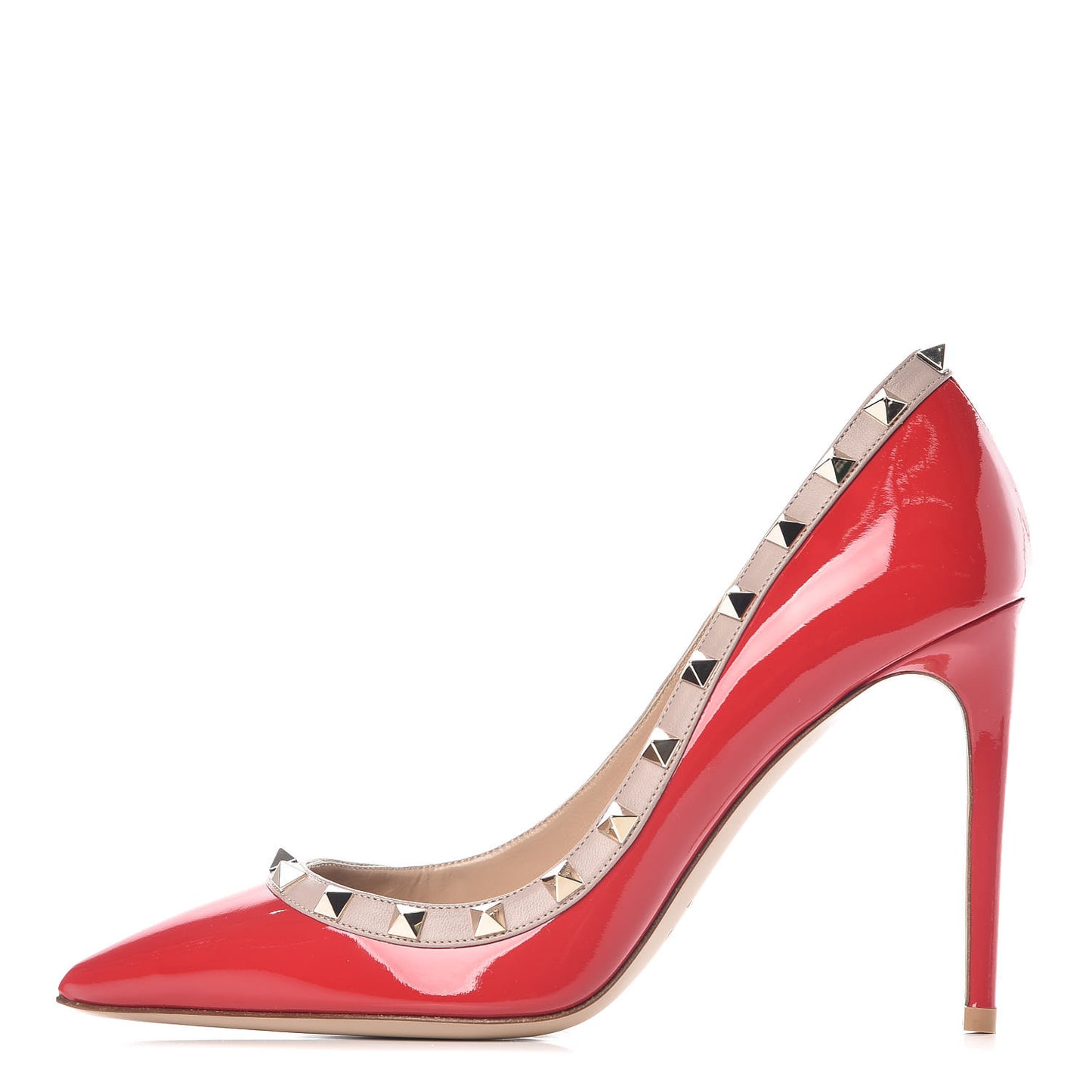 Patent Rockstud 100mm Pumps 38 Rosso Valentino Poudre