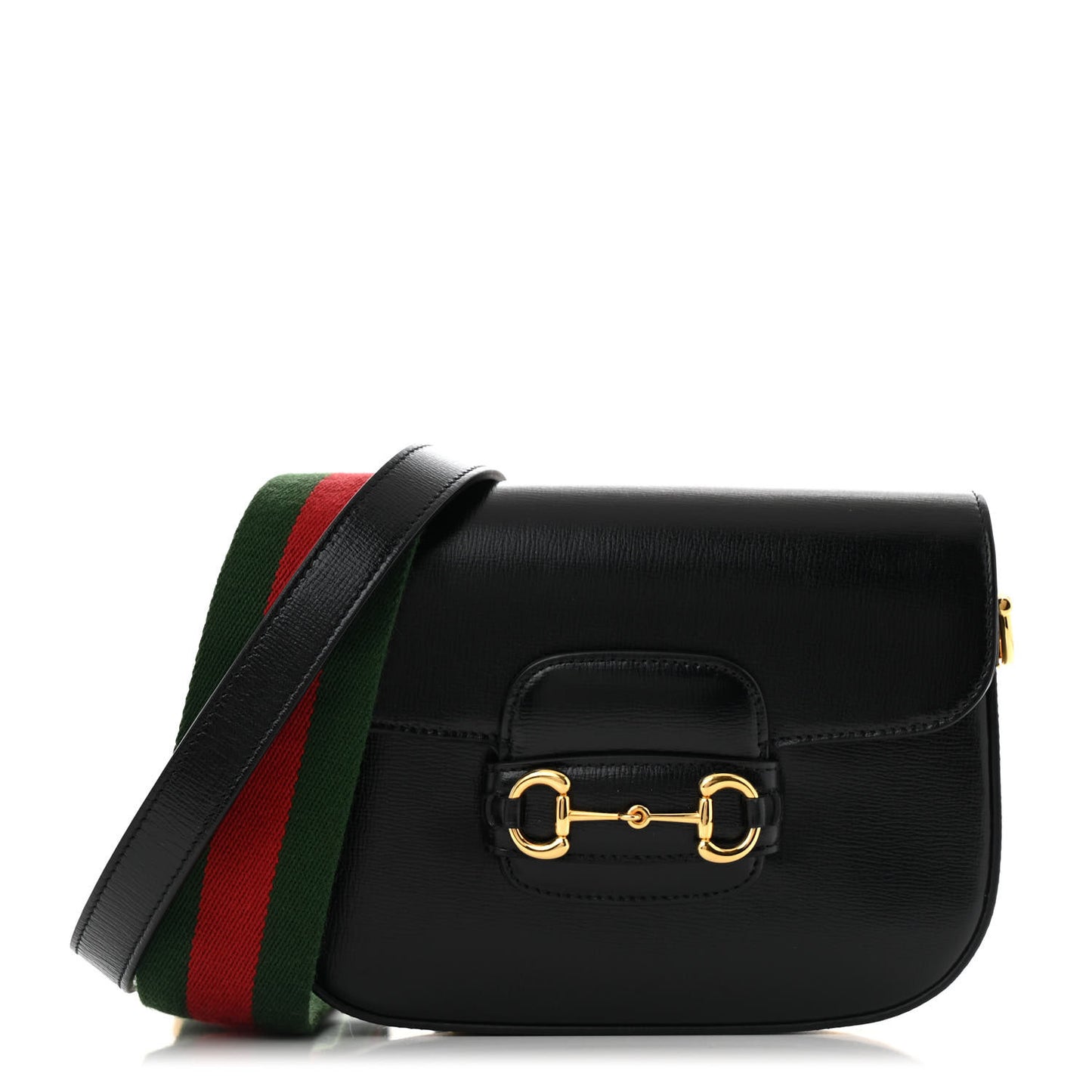 Azalea Calfskin Web Mini Horsebit 1955 Shoulder Bag Black