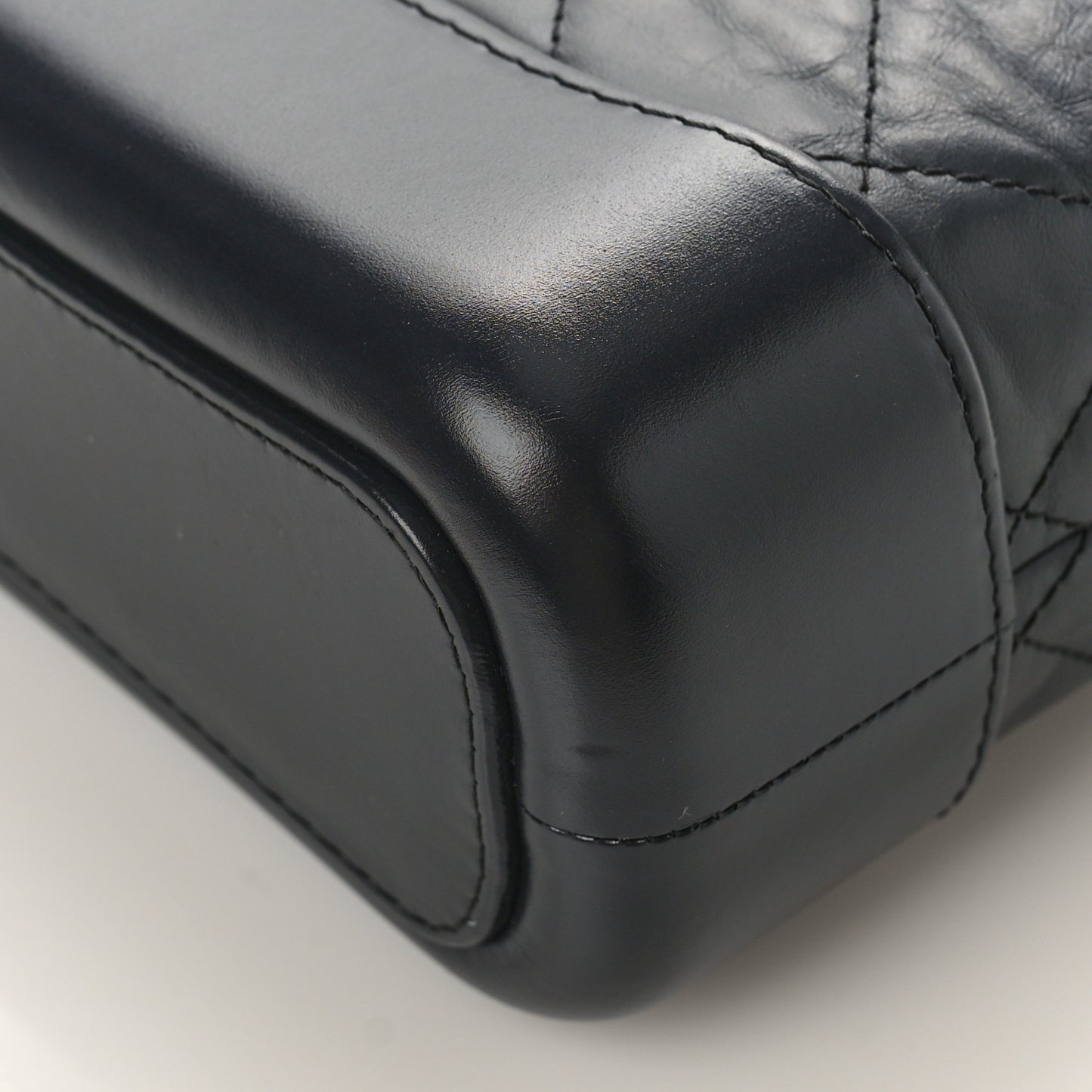 Aged Calfskin Quilted Small Gabrielle Hobo Black