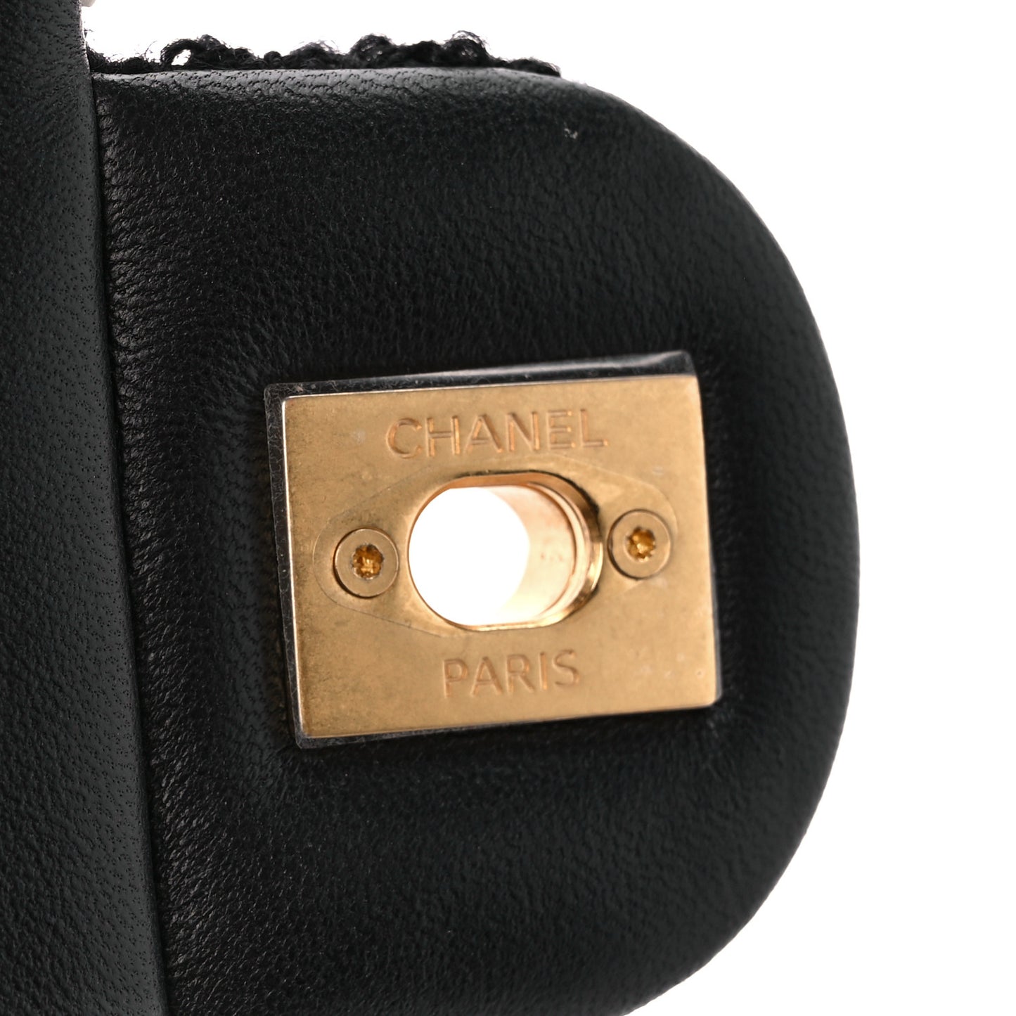 Tweed Quilted Mini Square Pearl Crush Flap Black