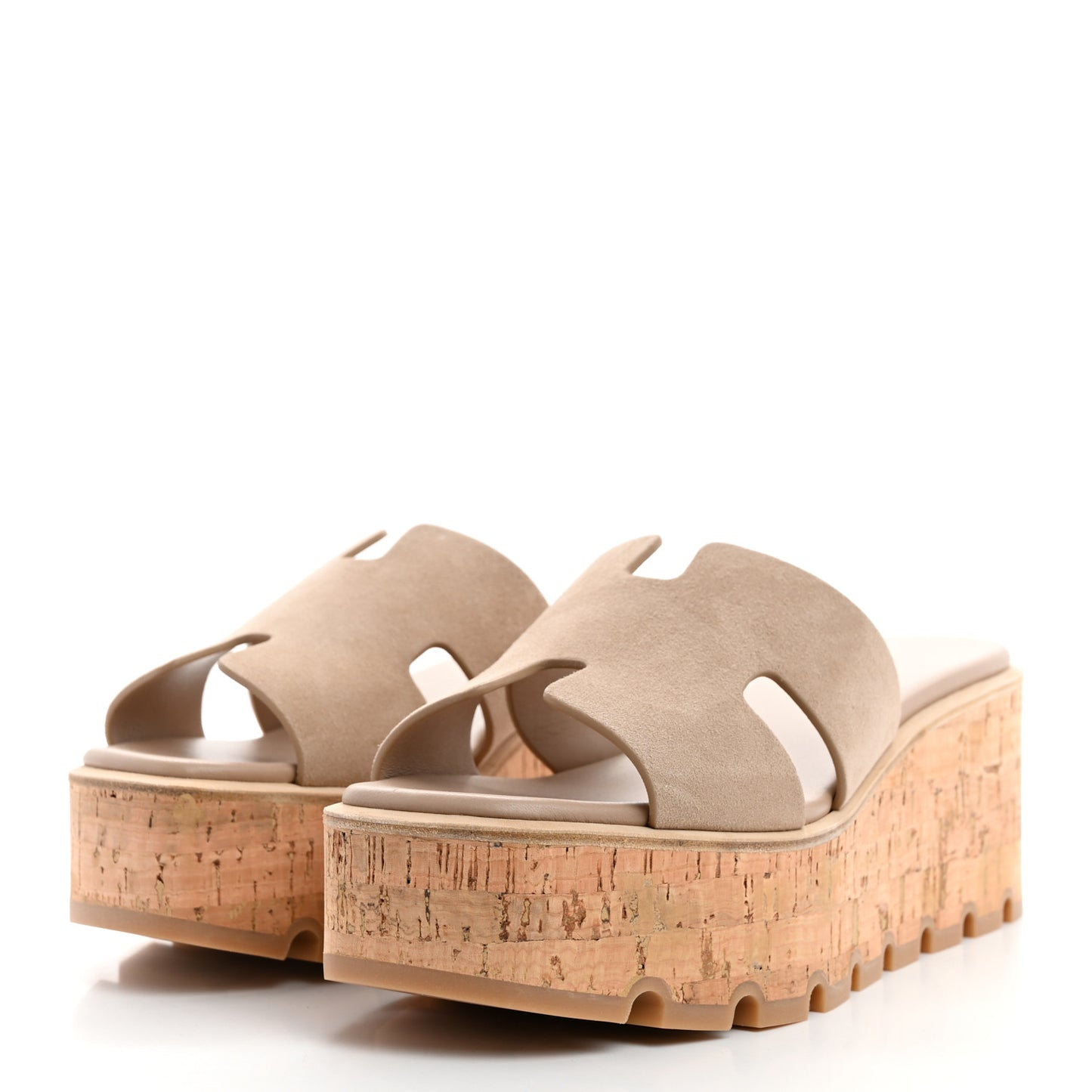 Suede Goatskin Cork Eze 30 Sandals 39 Beige Argile