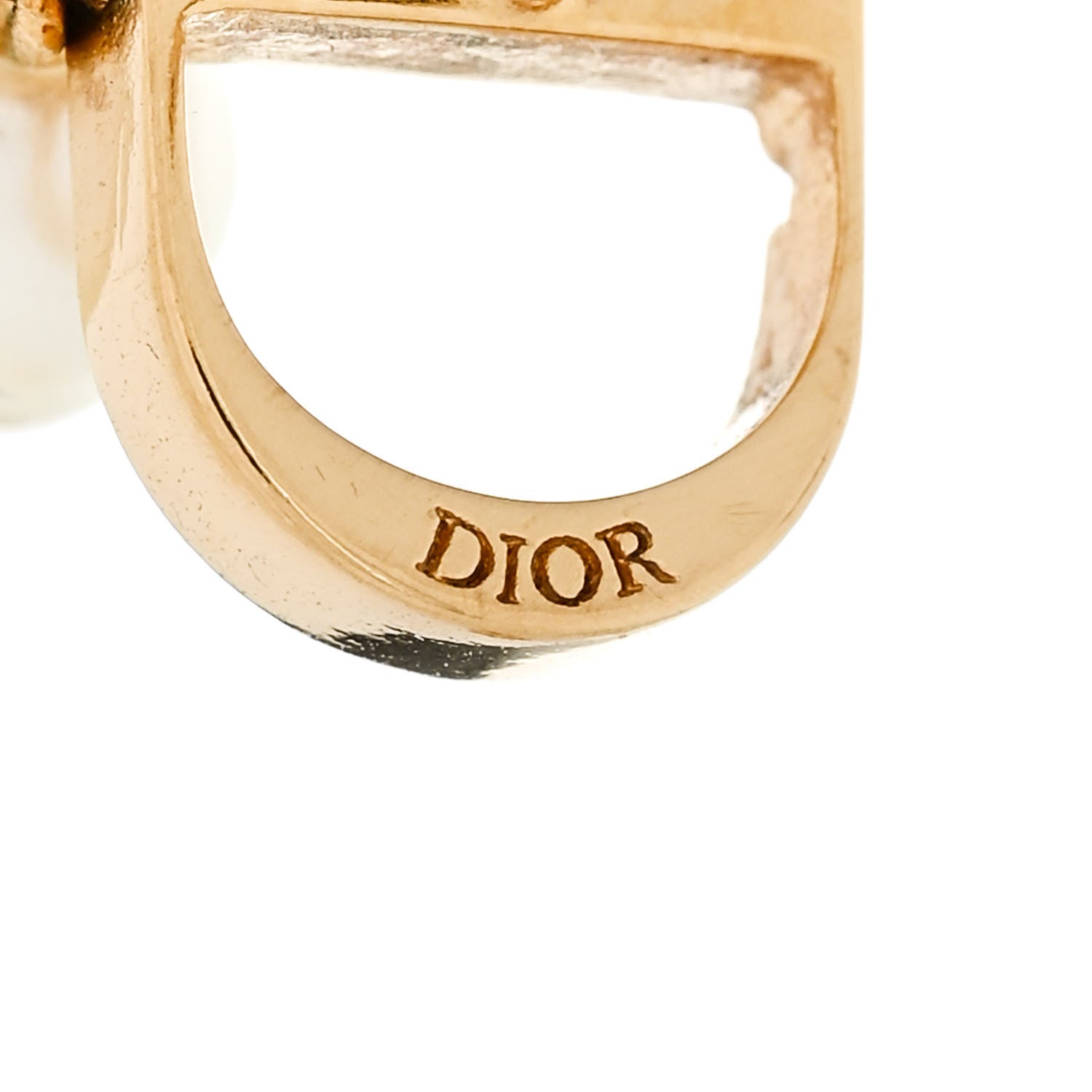 Christian Dior Pearl Petit CD Earrings Gold 4 of 5