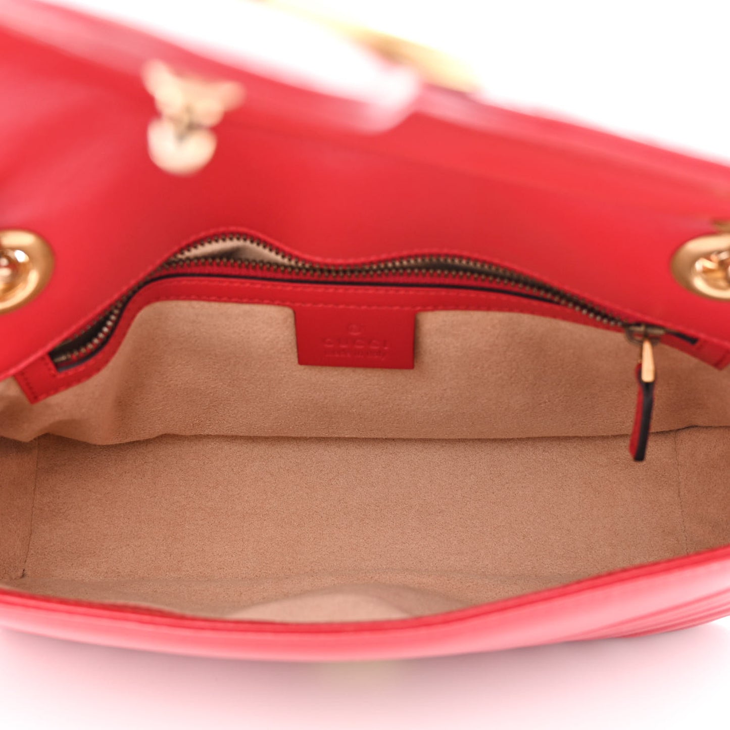 Calfskin Matelasse Small GG Marmont Shoulder Bag Hibiscus Red