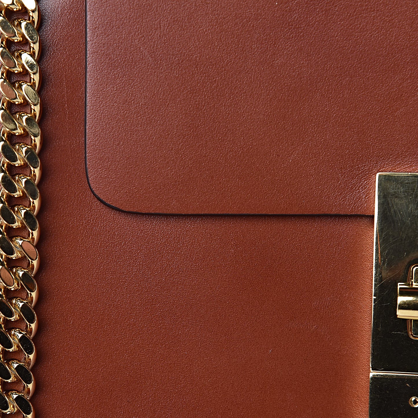 Shiny Calfskin Medium Annie Shoulder Bag Whiskey