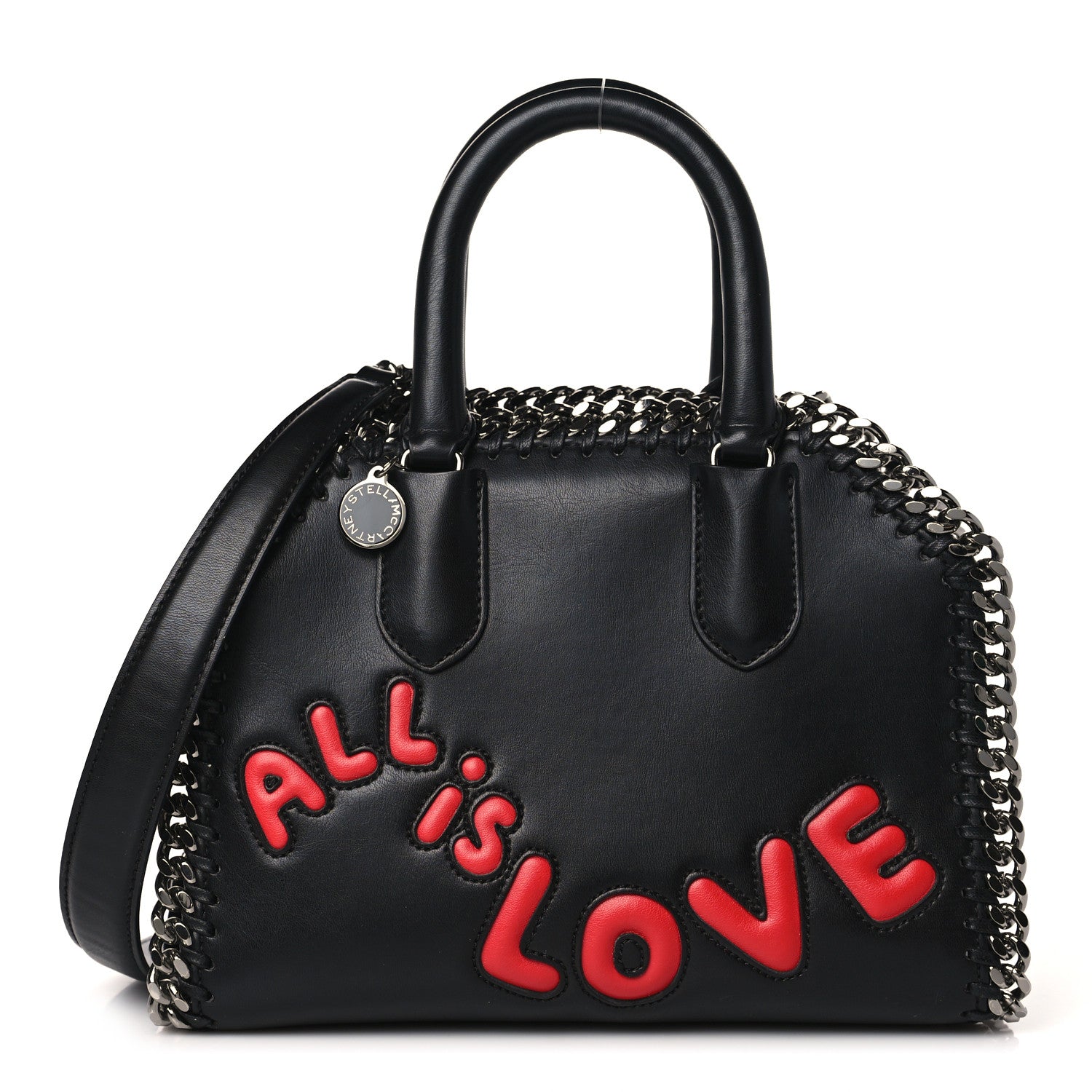 Stella McCartney Eco Alter Nappa All Is Love Mini Falabella Box Top Handle Bag Black 1 of 10