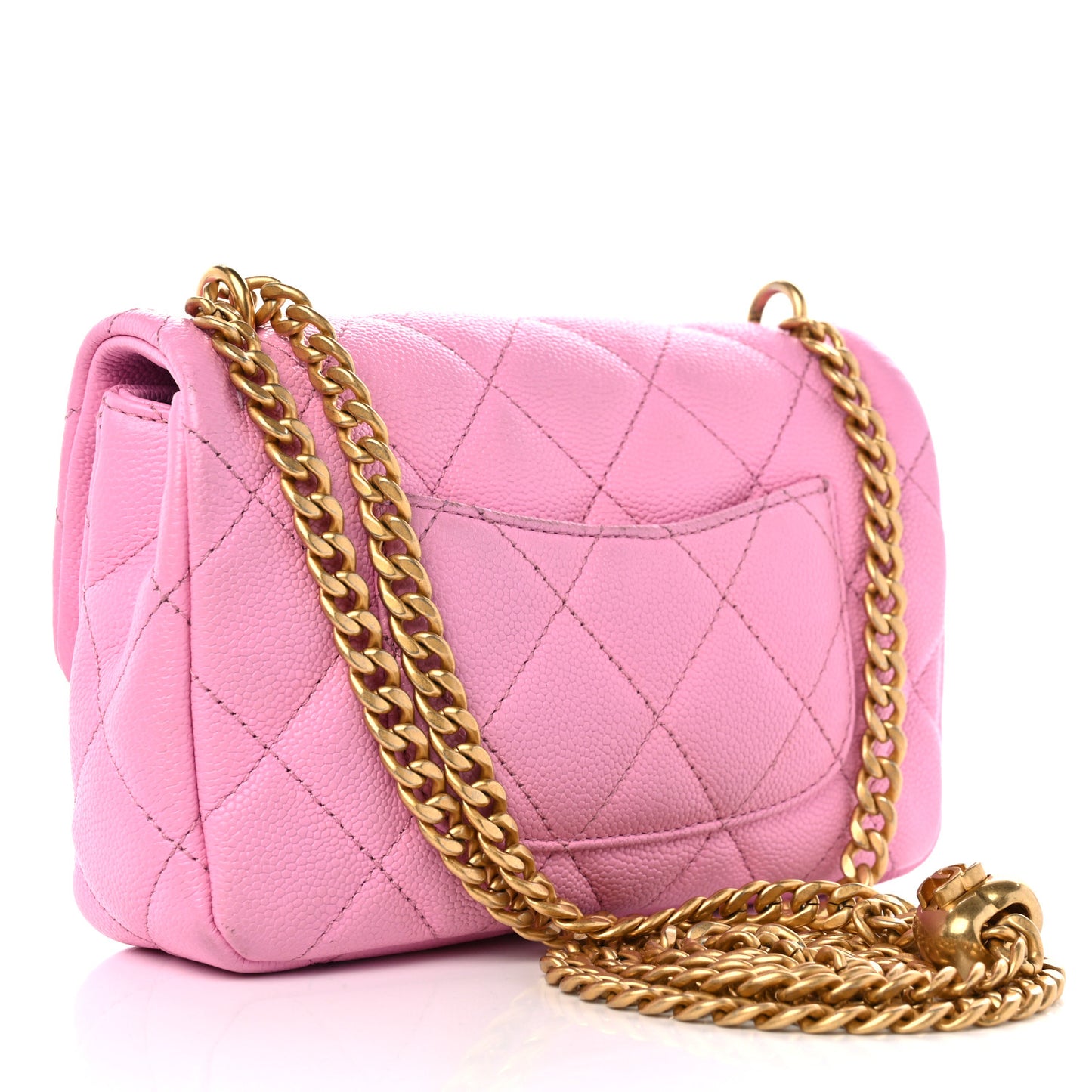 Caviar Quilted Mini Rectangular Sweetheart Flap Lilac