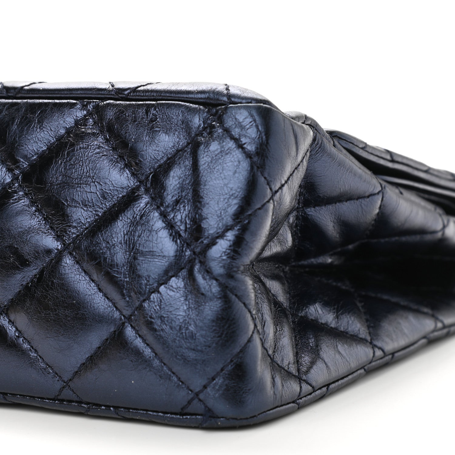 Chanel Metallic Aged Calfskin Quilted 2.55 Reissue 227 Flap Dark Navy Blue 10 of 10