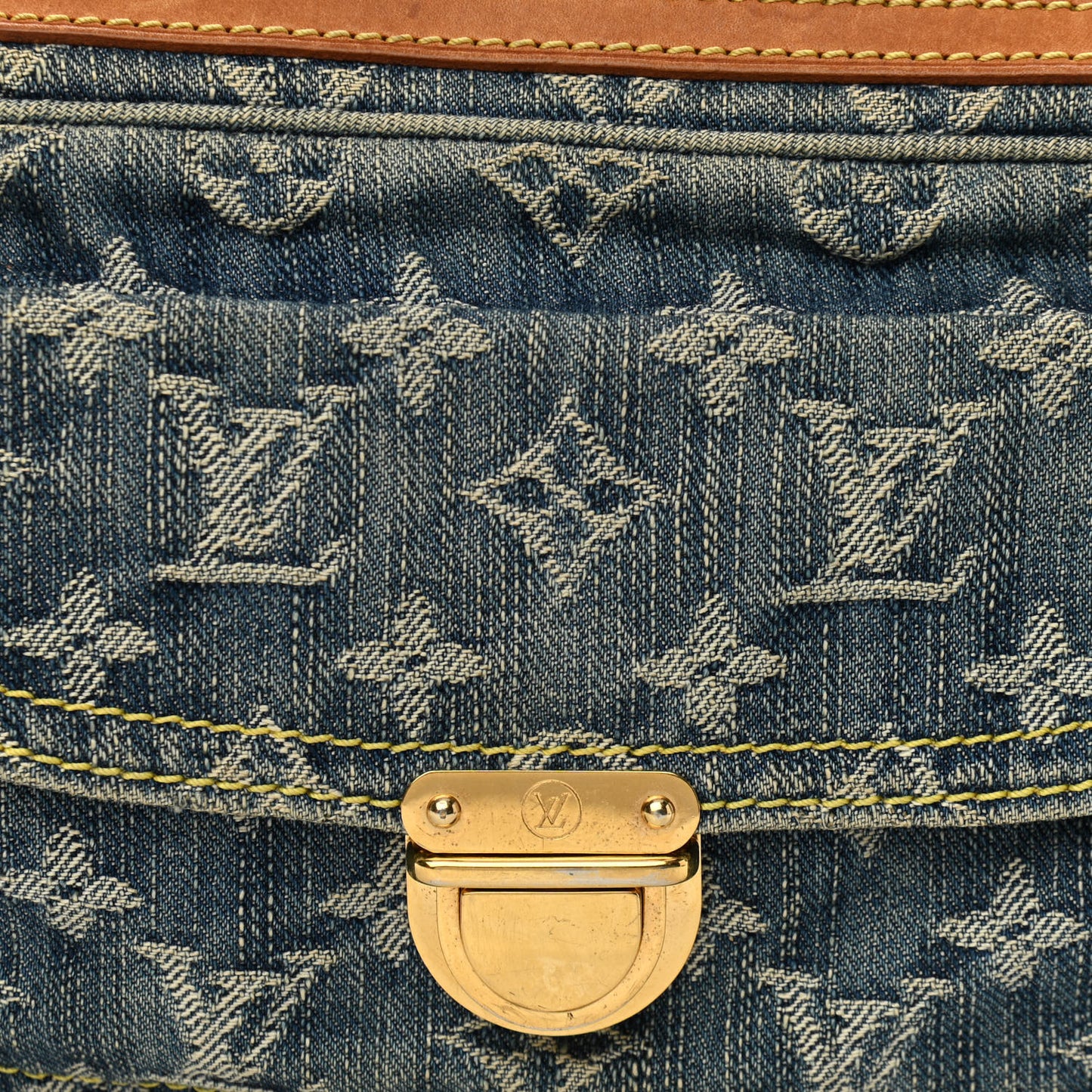 Monogram Denim Bum Bag Blue