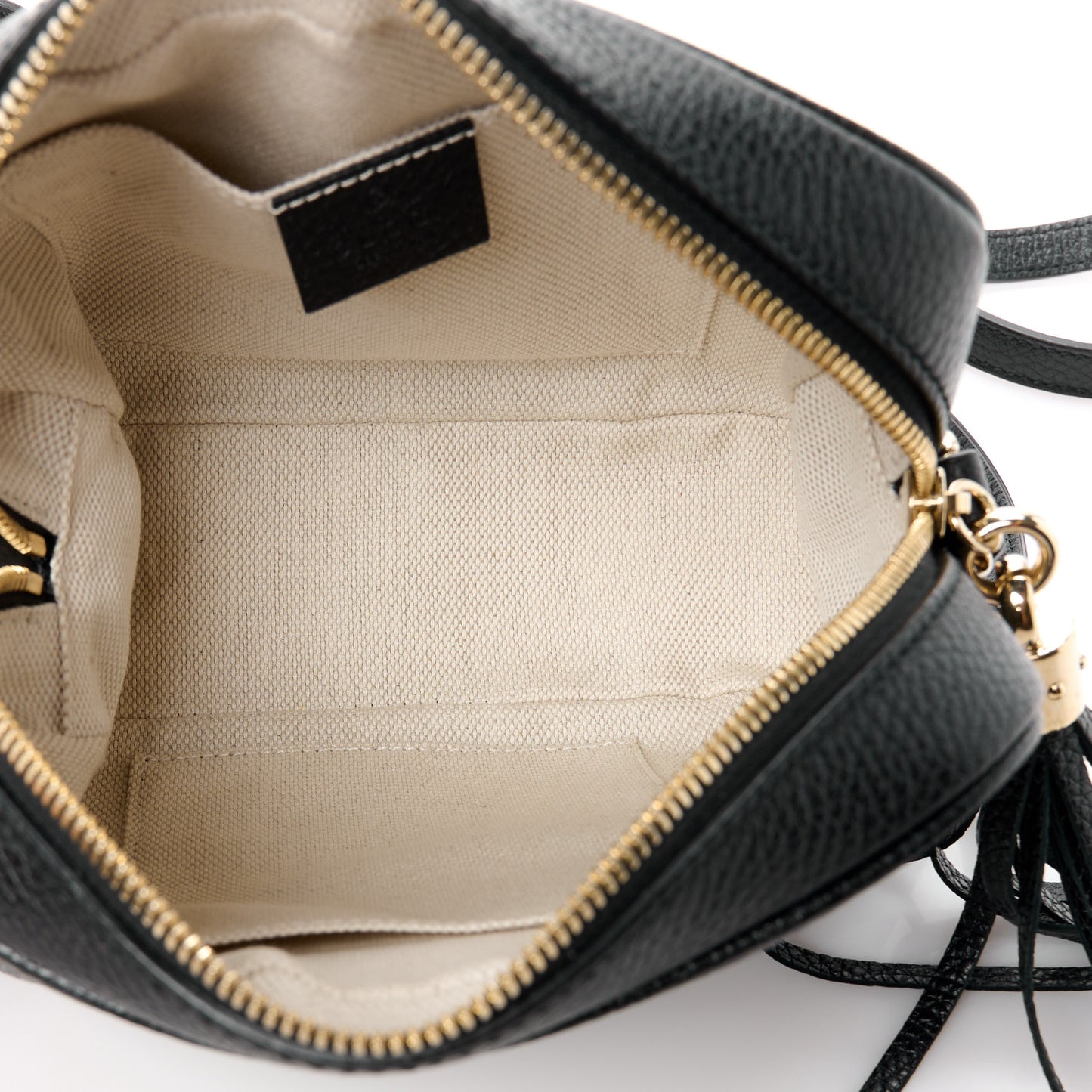 Pebbled Calfskin Small Soho Disco Bag Black