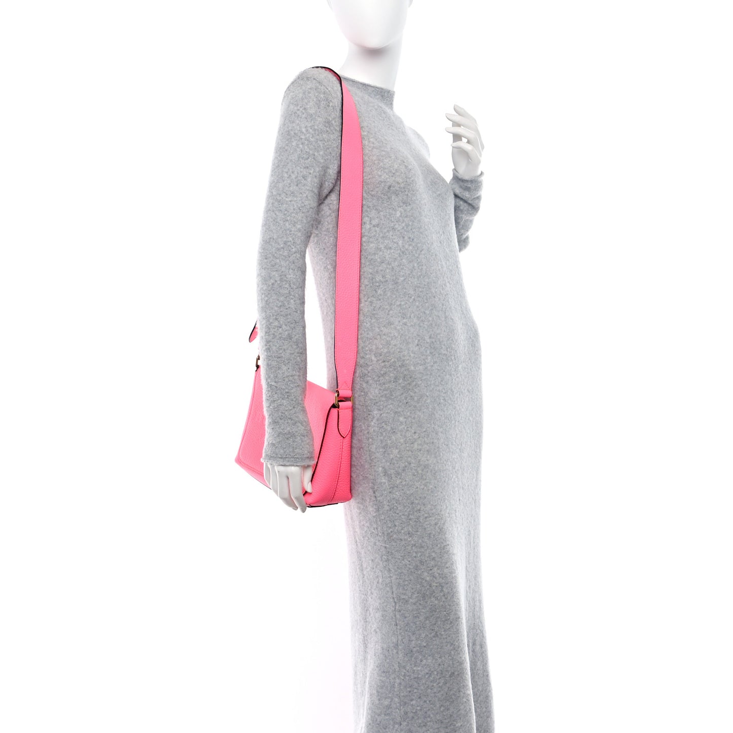 Calfskin Smooth Grain Small Burleigh Crossbody Bag Neon Pink
