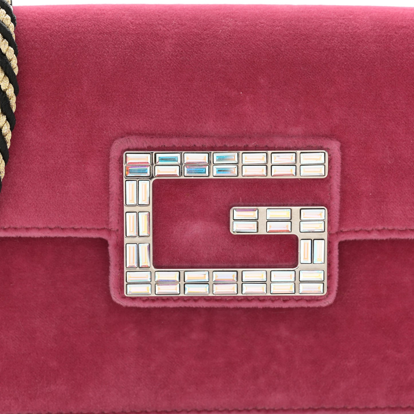 Velvet Crystal Square G Shoulder Bag Light Raspberry Rose
