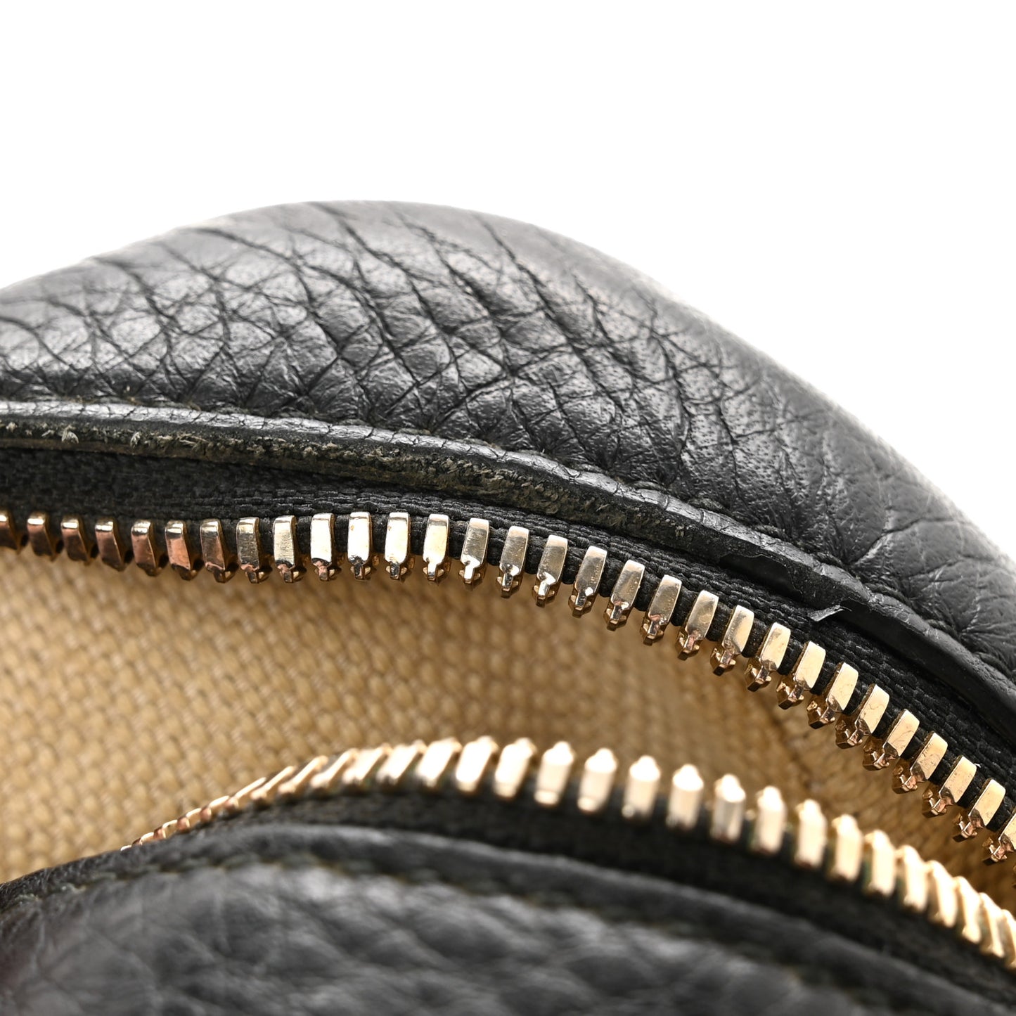 Pebbled Calfskin Small Soho Disco Bag Black