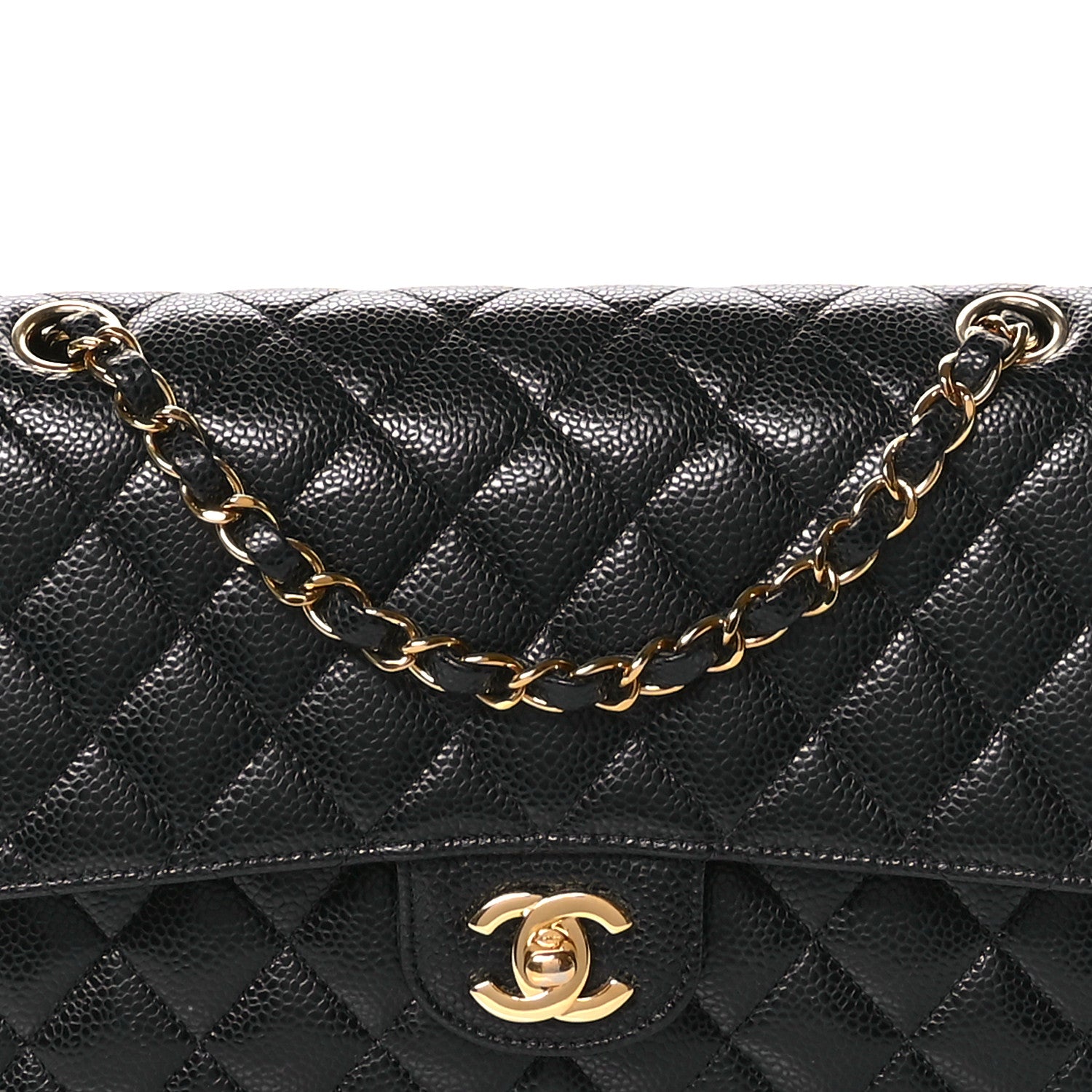 Chanel Caviar Quilted Medium Double Flap Black 7 of 11