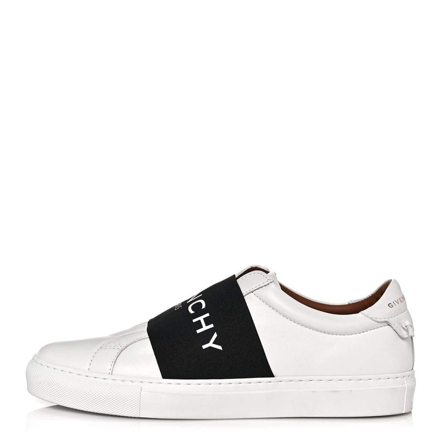 Calfskin Band Logo Womens Urban Street Sneakers 38.5 White Black