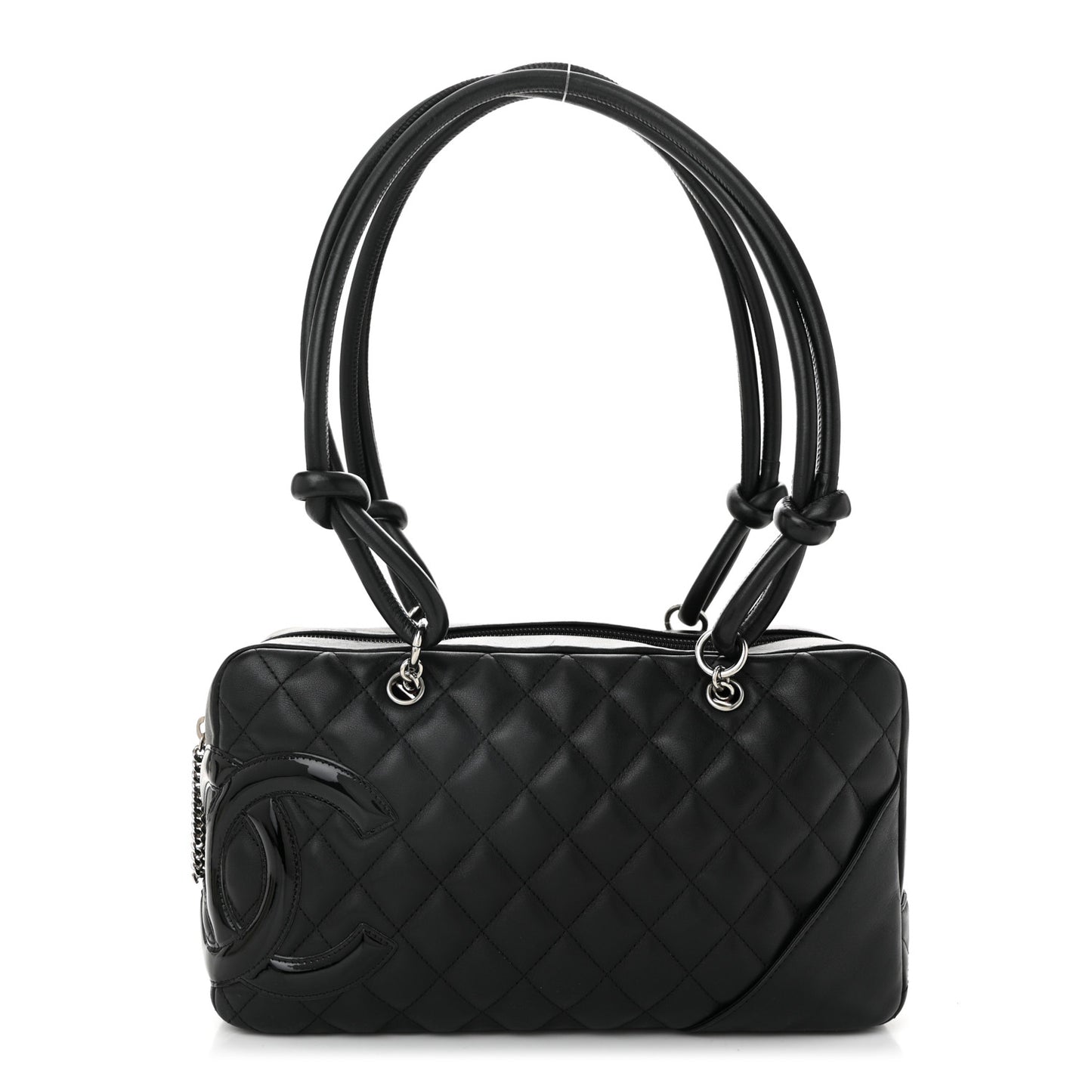 Calfskin Quilted Large Cambon Bowler Black