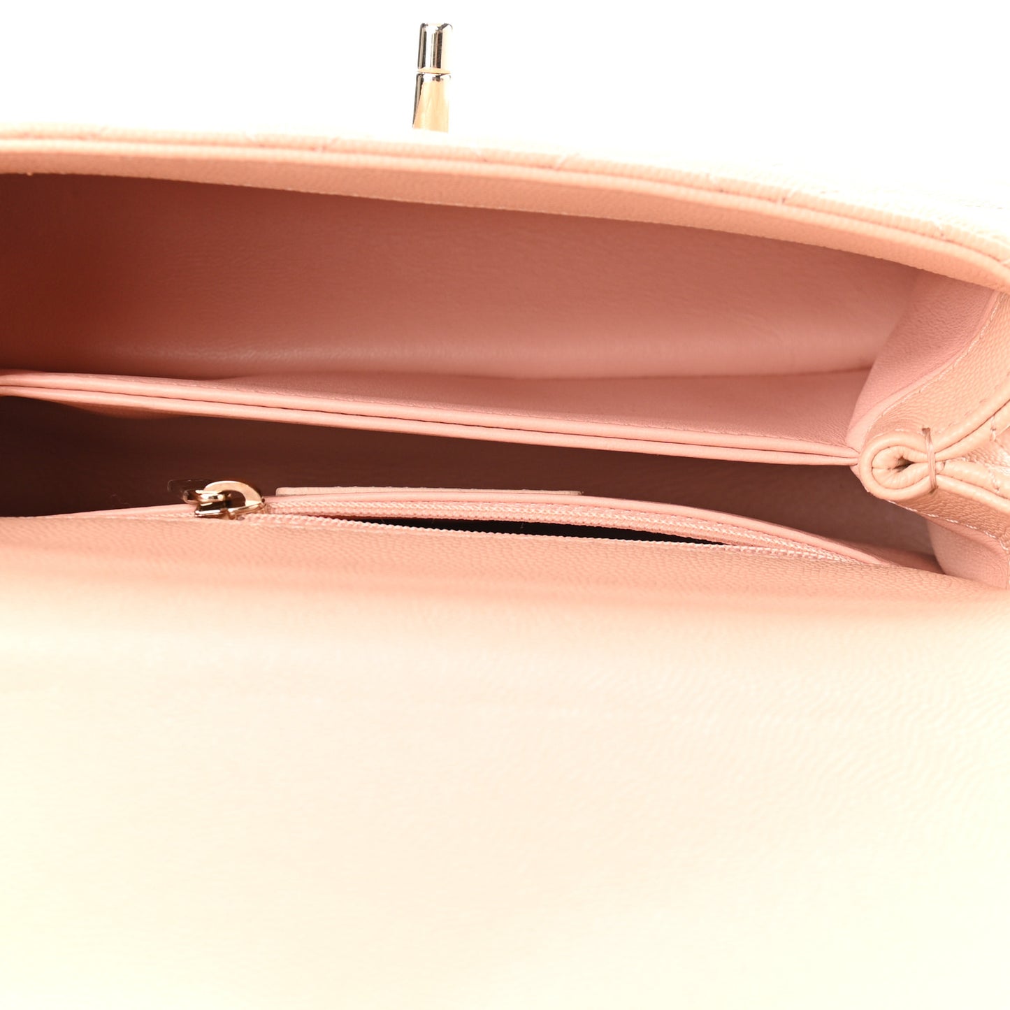 Caviar Quilted Mini Coco Handle Flap Light Pink